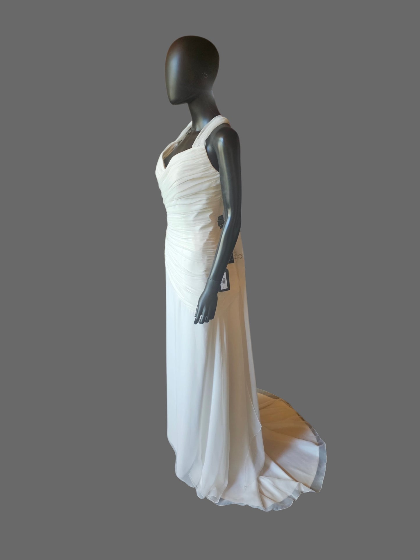 Chiffon Halter Asymmetrical Fit/Flare - Private Label