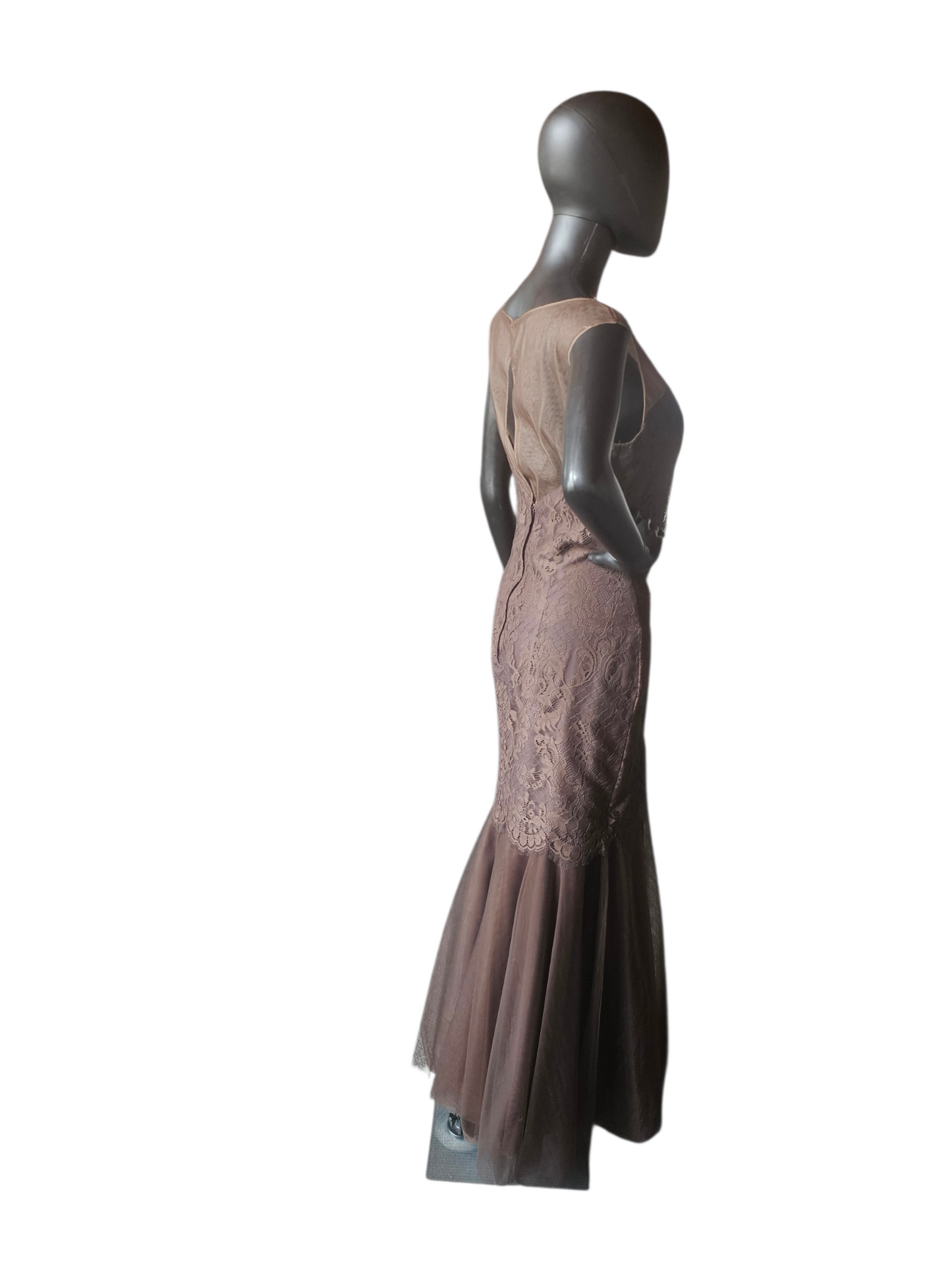 Chocolate Lace Fit/Flare Formal Dress - Da Vinci