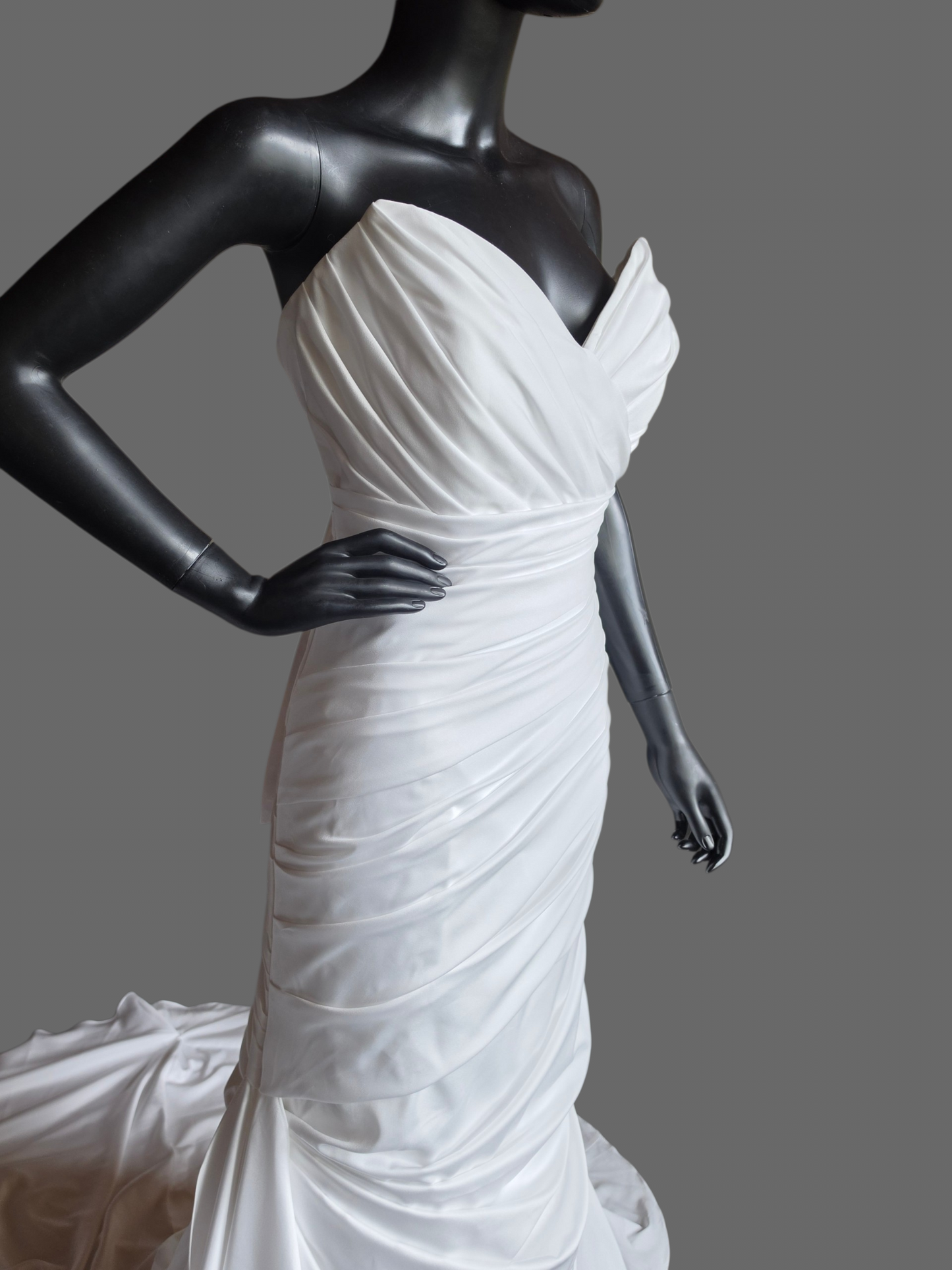 White Jersey Ruched Fitted - Maggie Sottero