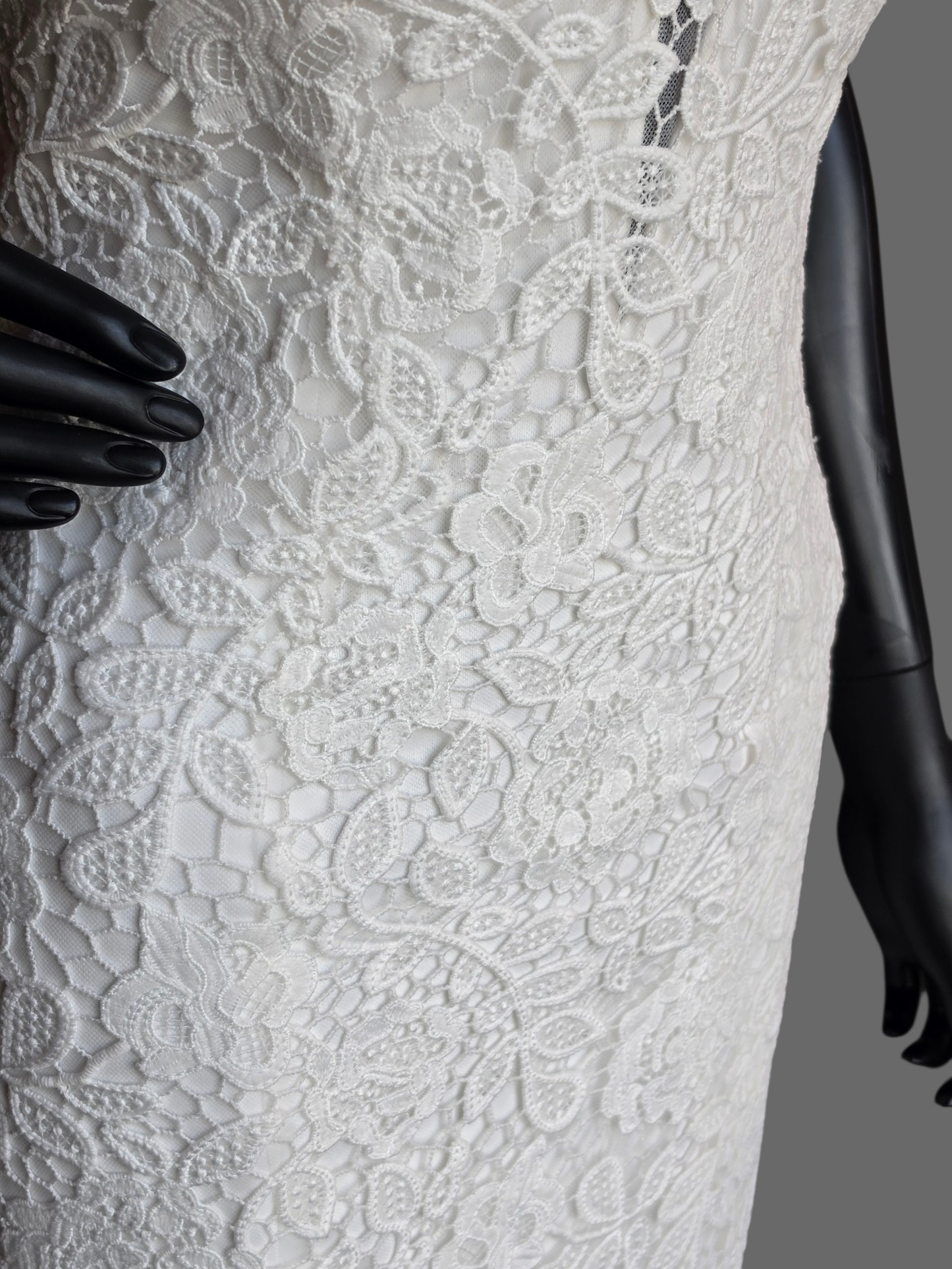 Lace Fit/Flare V-Neck Wedding Gown - Rebecca Ingram