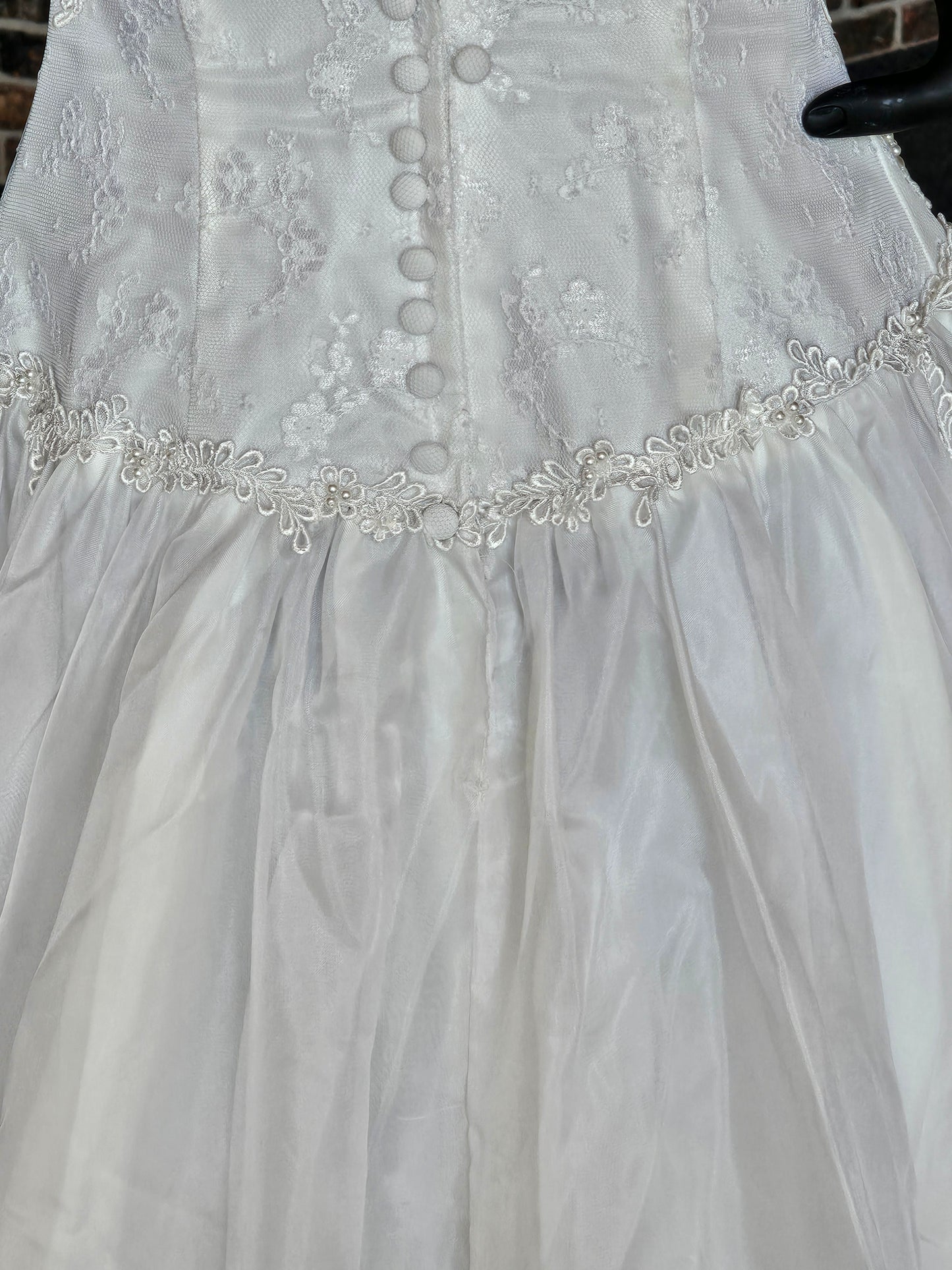 Vintage Cap Sleeve Drop Waist Wedding Gown