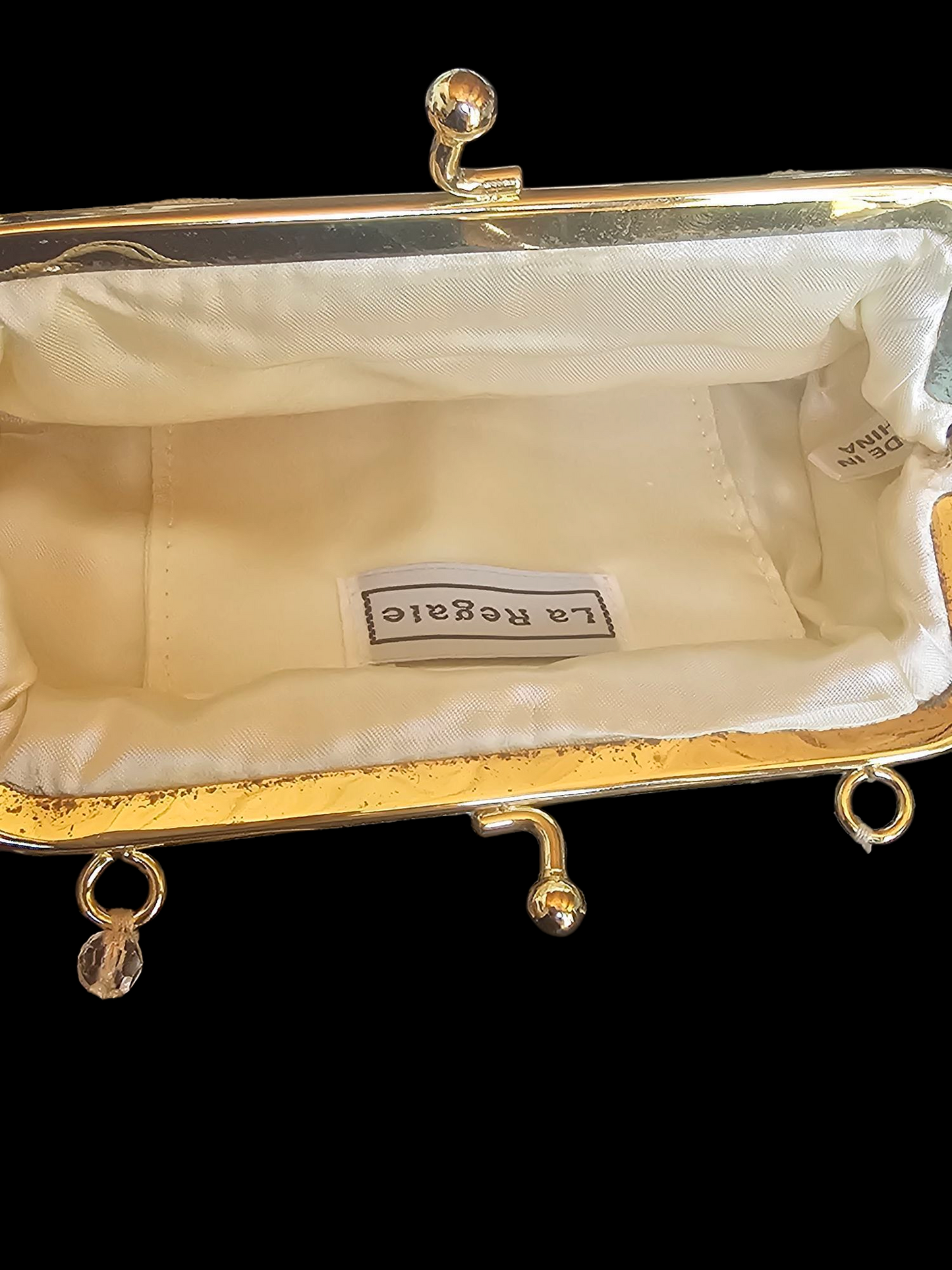 Gold/Ivory Beaded Clutch