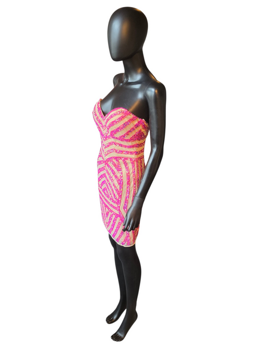 Raspberry Strapless Body Con - Primavera