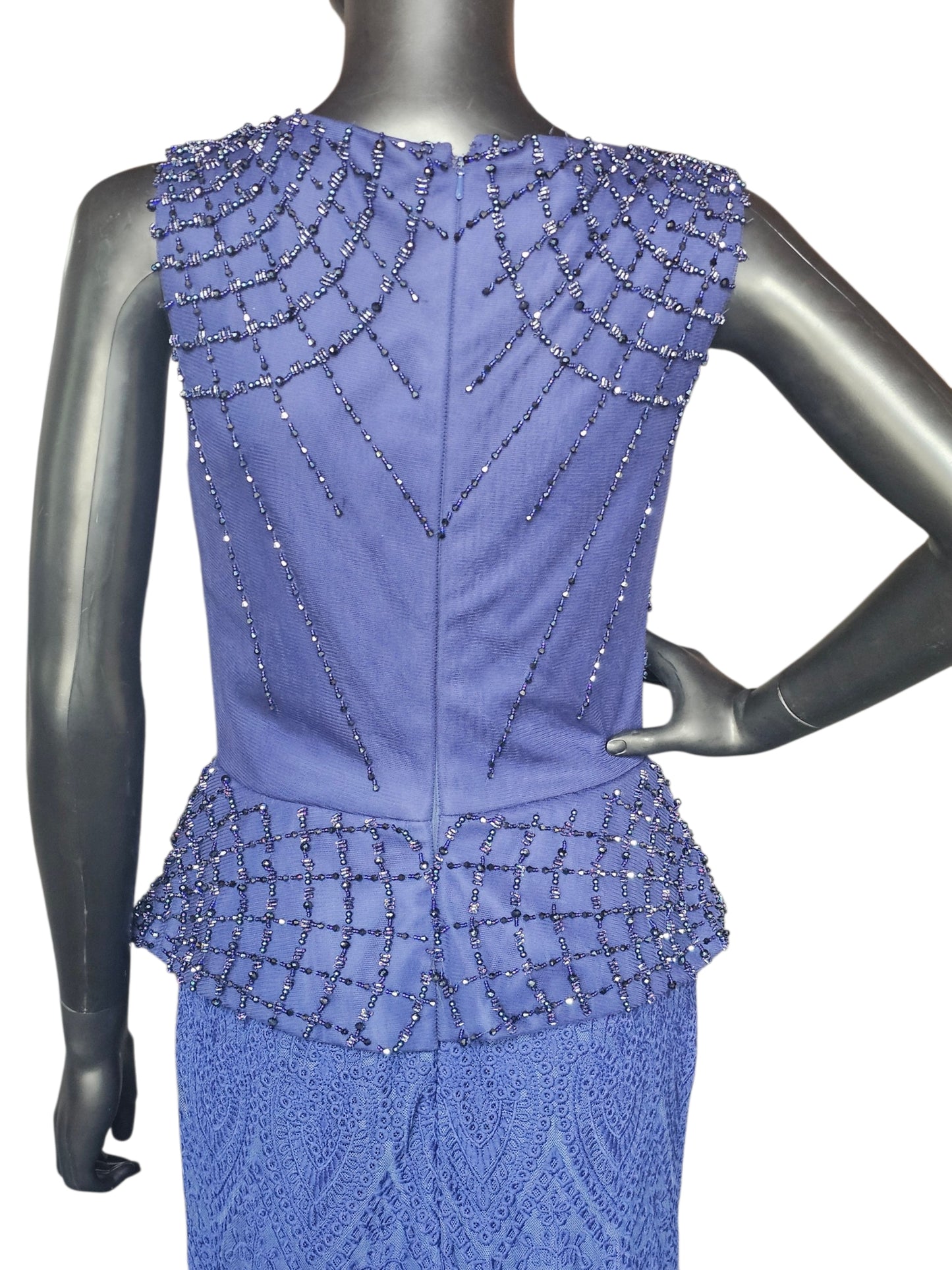 Navy Blue Beaded/Lace - Lara