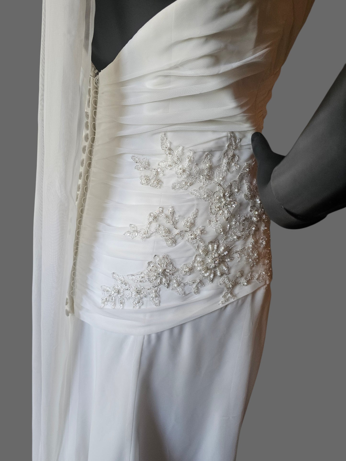 Chiffon Halter Asymmetrical Fit/Flare - Private Label