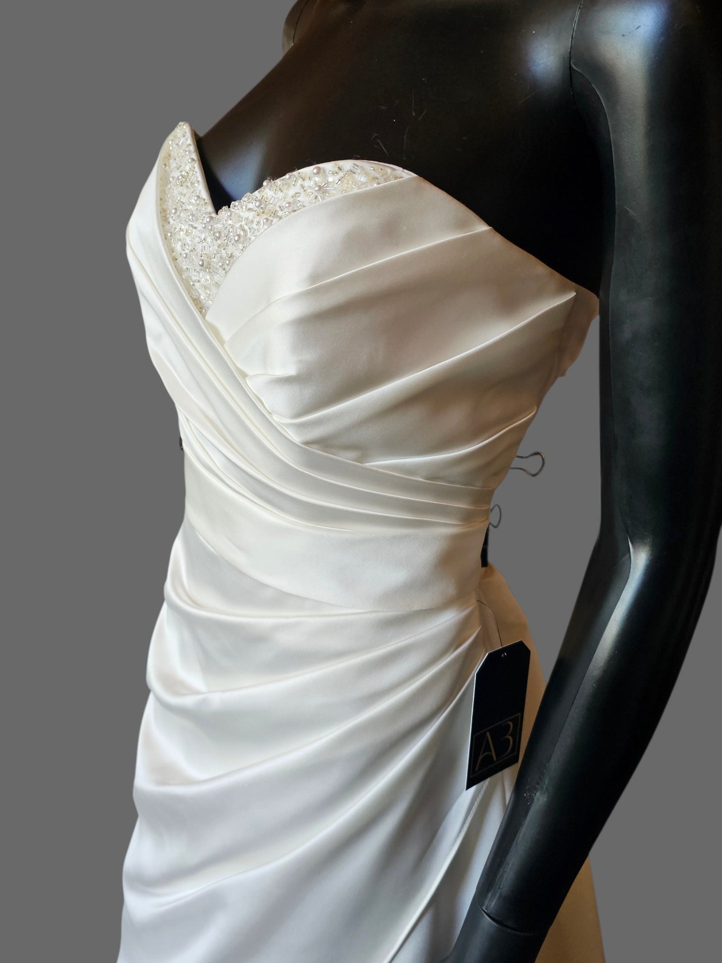 Ivory Satin Side Sweep - Alfred Angelo