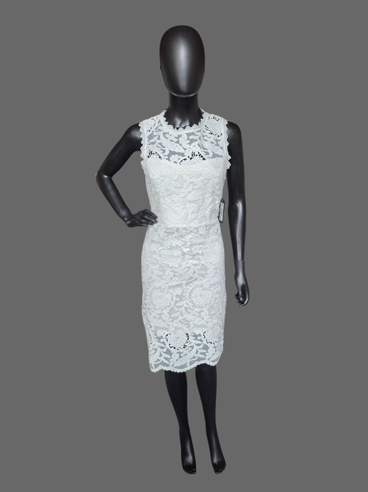 White Lace Cocktail Dress - Just Me