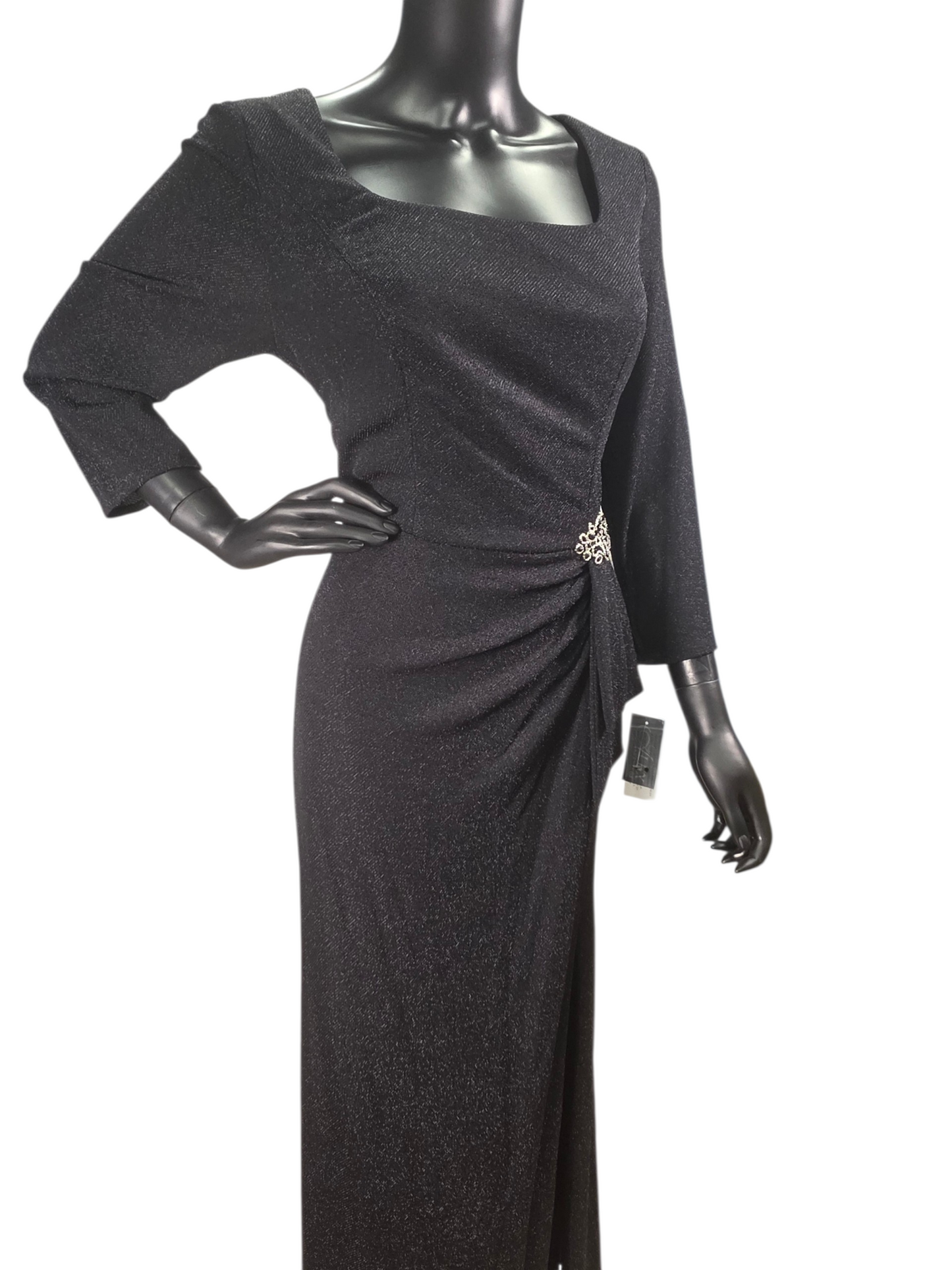 Black Shimmer Side Ruched - Alex Evenings