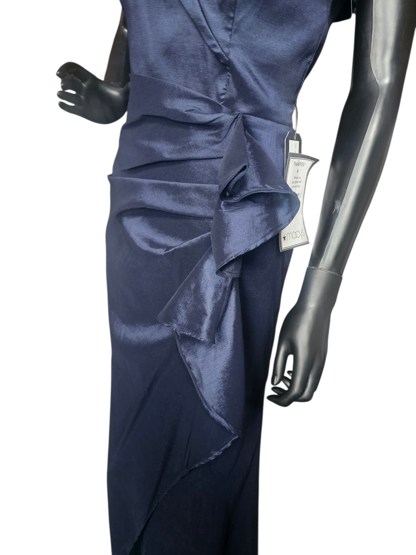 Navy Taffeta Off Shoulder Formal Dress NWT - Xscape