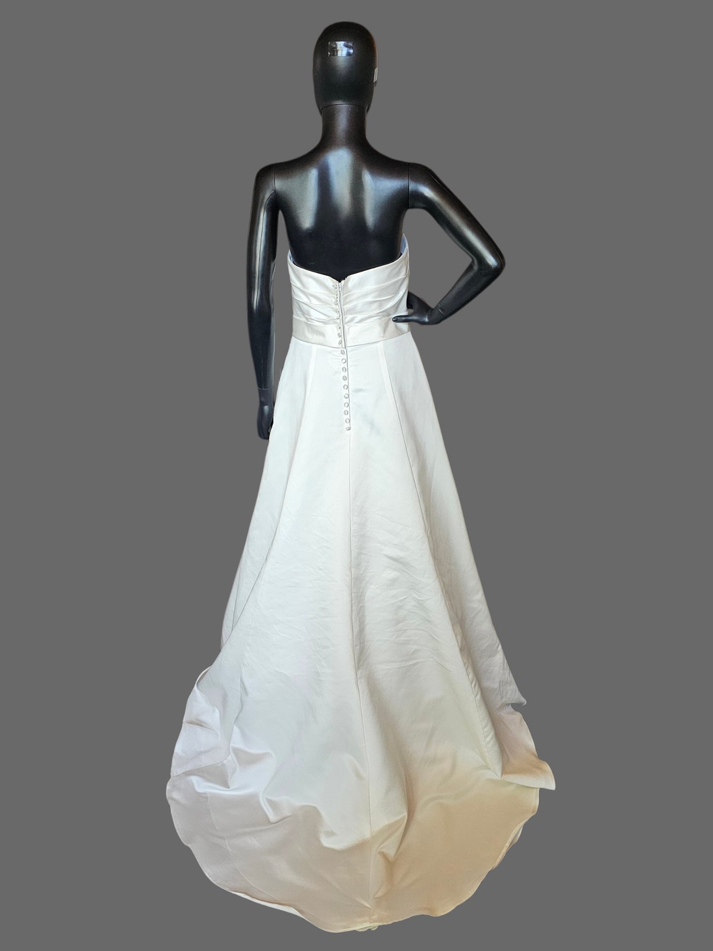 Ivory Satin Side Sweep - Alfred Angelo