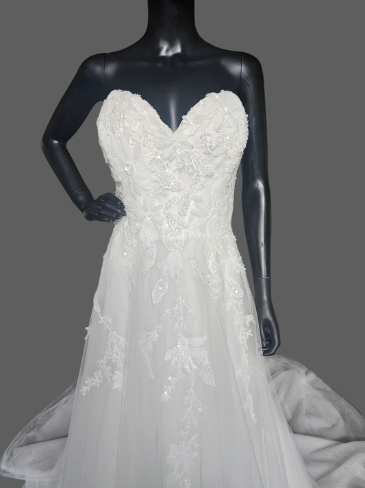 Ivory Maximalist Floral Beaded Sweetheart Wedding Gown - Maggie Sottero