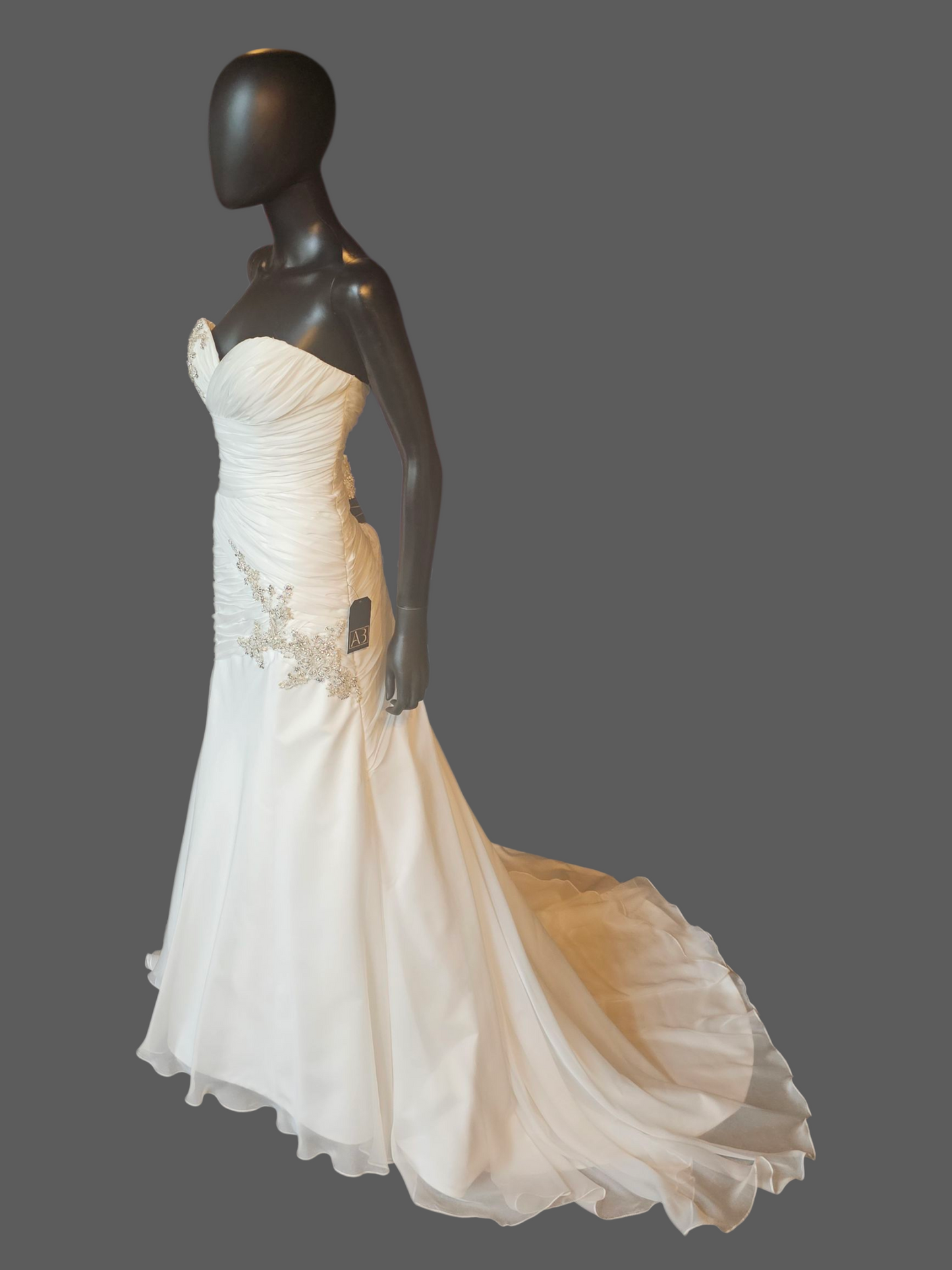 Ivory Chiffon Fit/Flare Sweetheart Wedding Gown - Casablanca