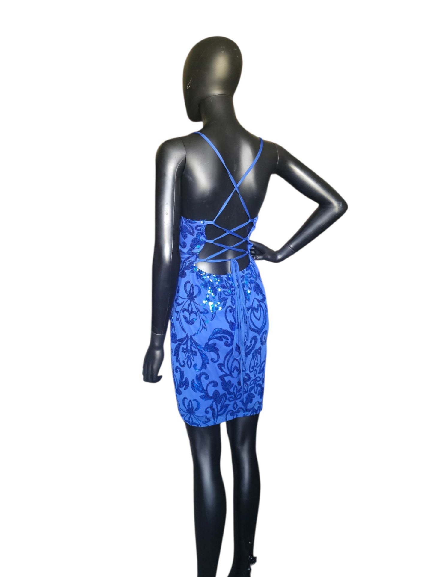 Blue Sparkle Open Back