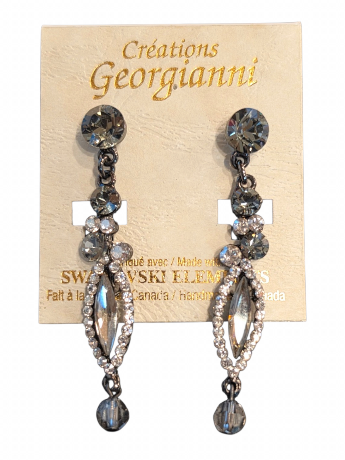 Smoke Crystal Necklace/Earring Set - Creations Georgianni