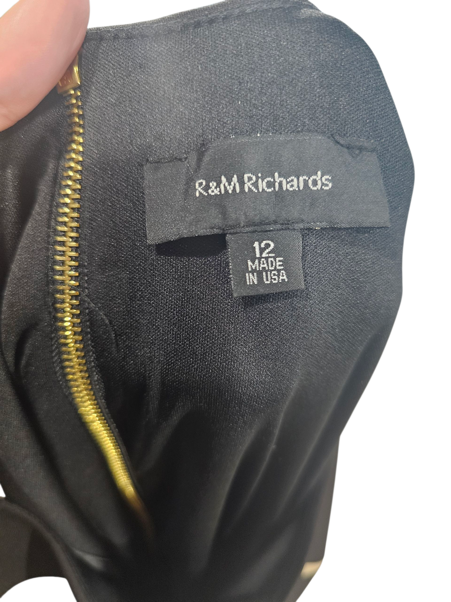 Black/Camel Asymmetrical Sheath Stretch Neoprene Dress - R&M Richards