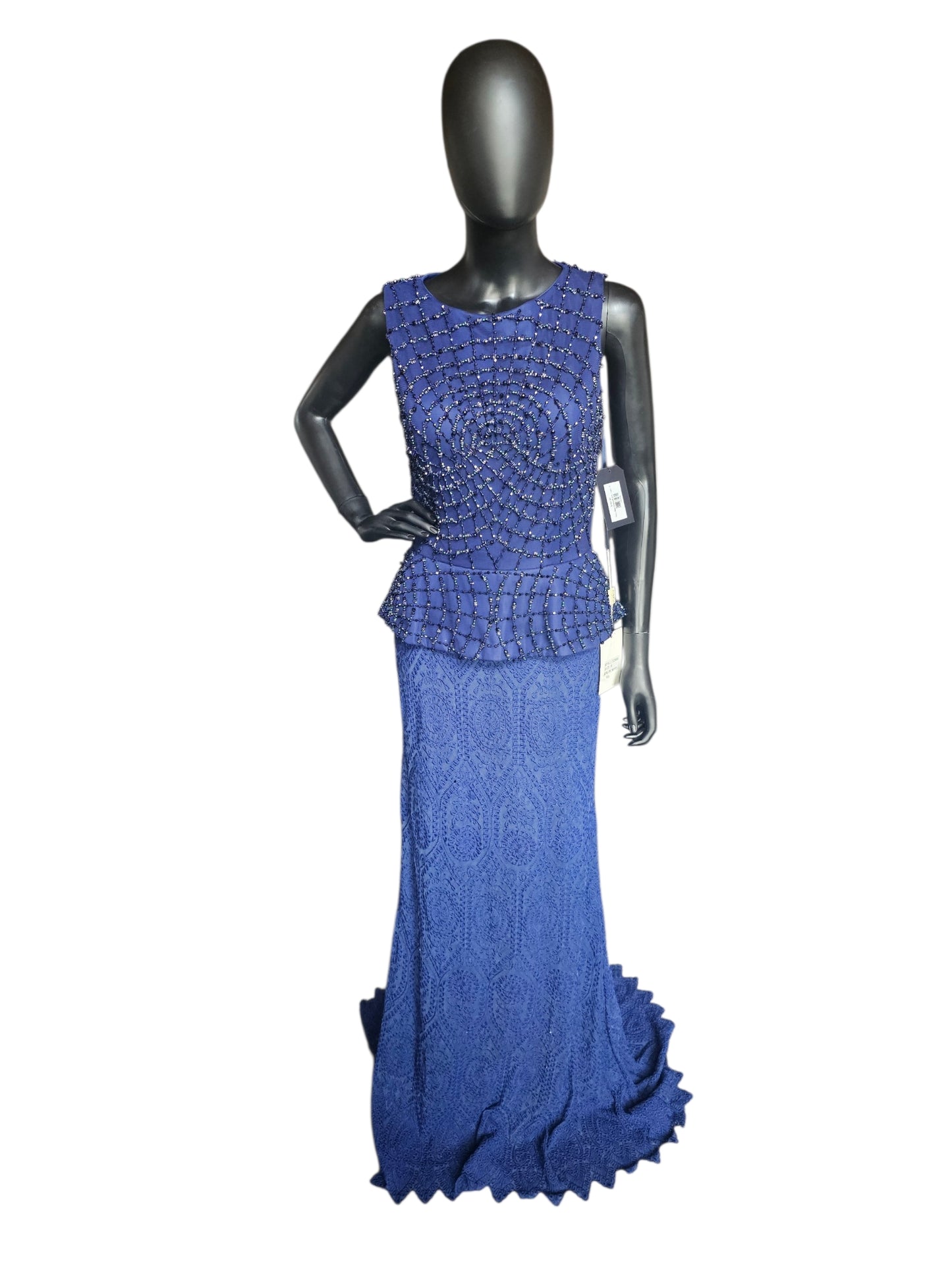 Navy Blue Beaded/Lace - Lara