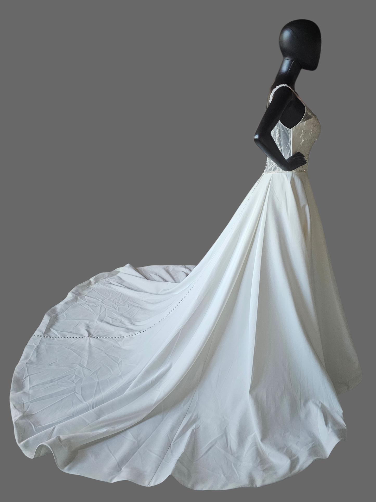 Pearl Plunge V-Neck Aline Wedding Gown - Justin Alexander