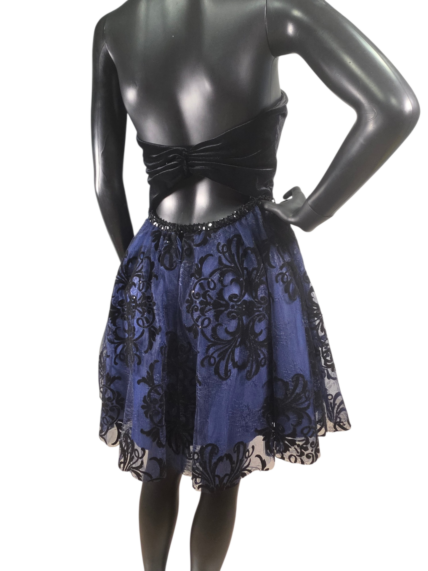 Black/Royal Blue Sweetheart Mini - Mori Lee