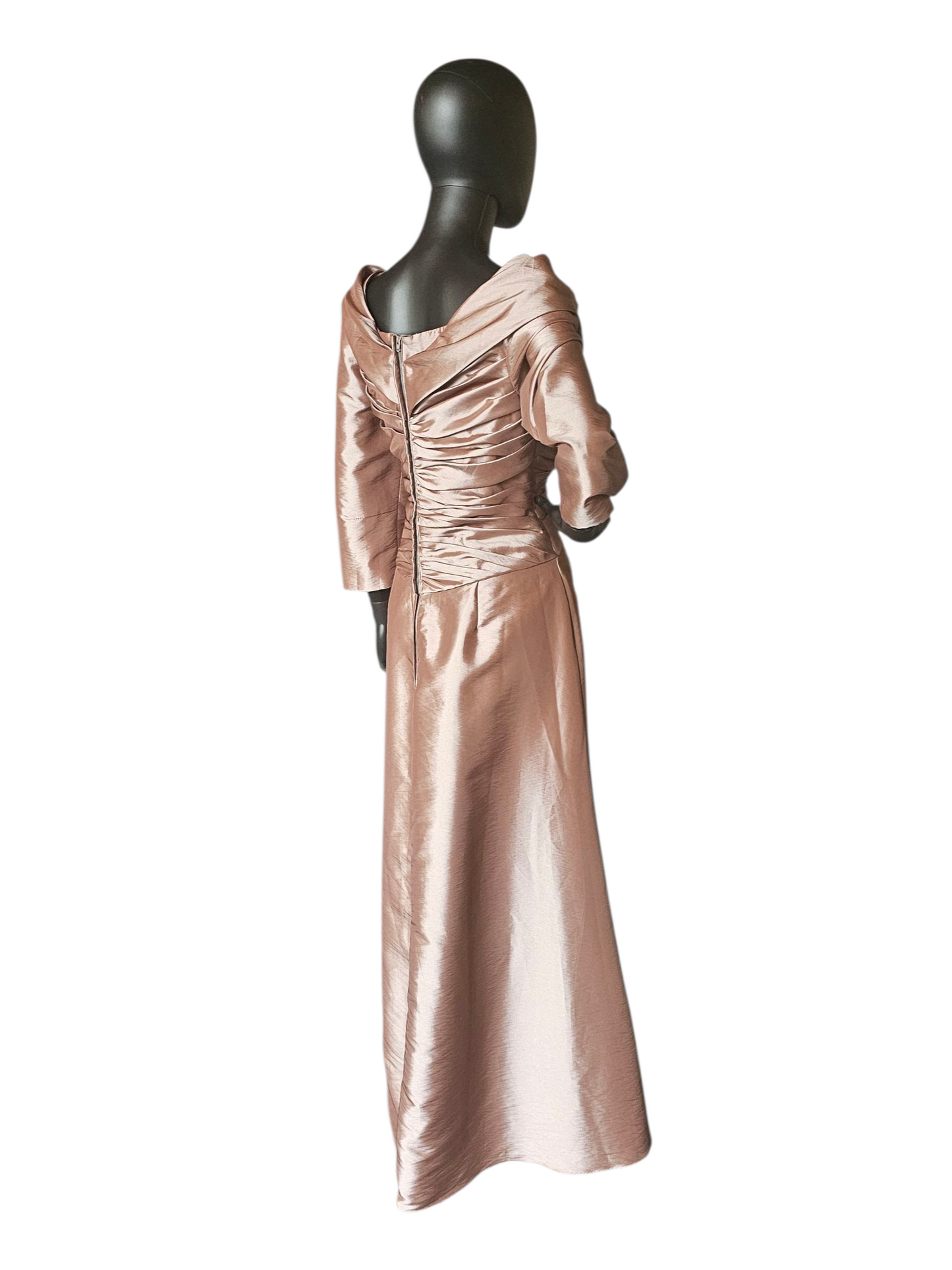 Praline Iridescent Taffeta Portrait Collar Formal Gown - Bonny