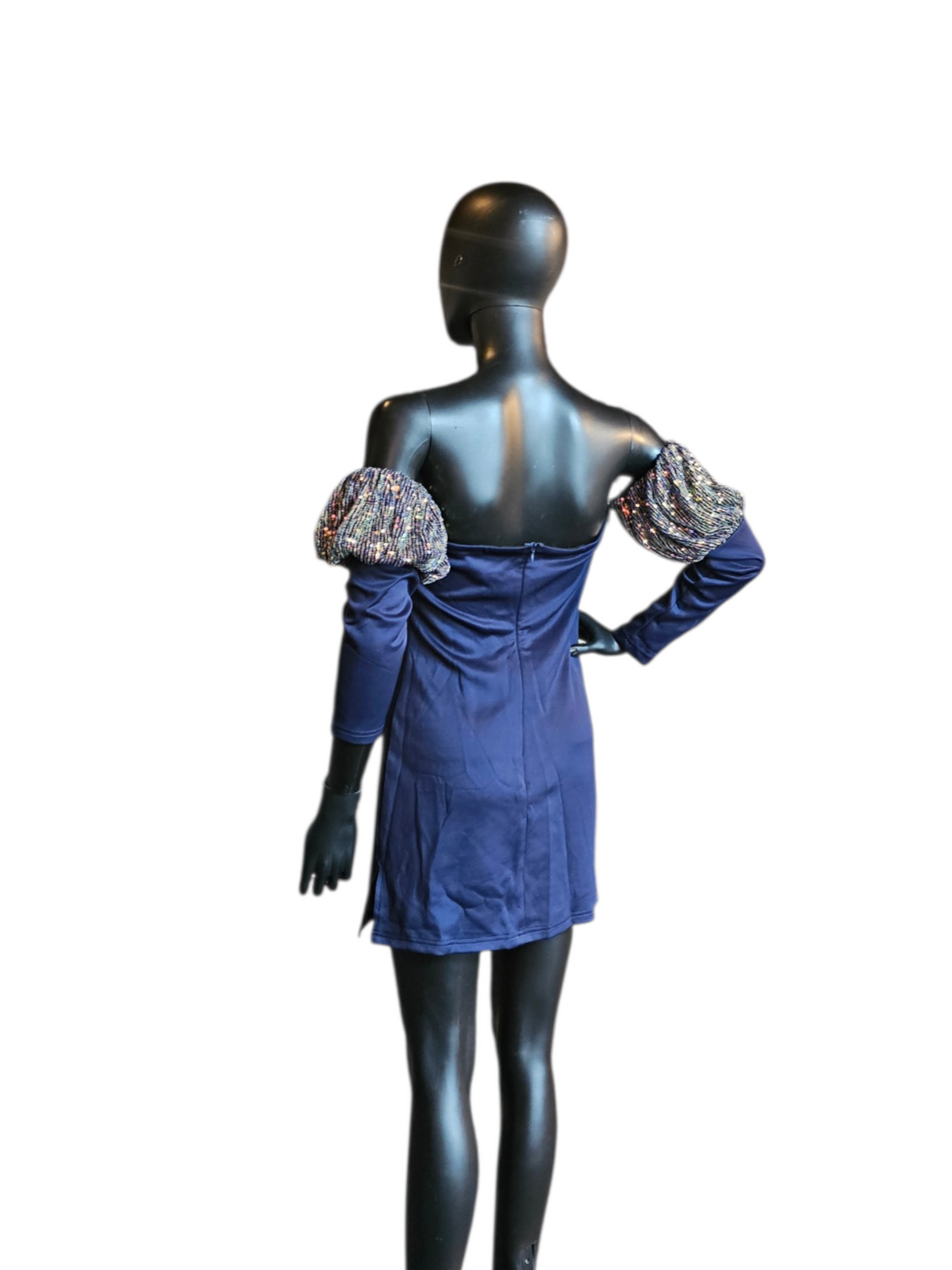 Navy Stretch Off Shoulder NWT Homecoming/ Formal Dress - Giffniseti