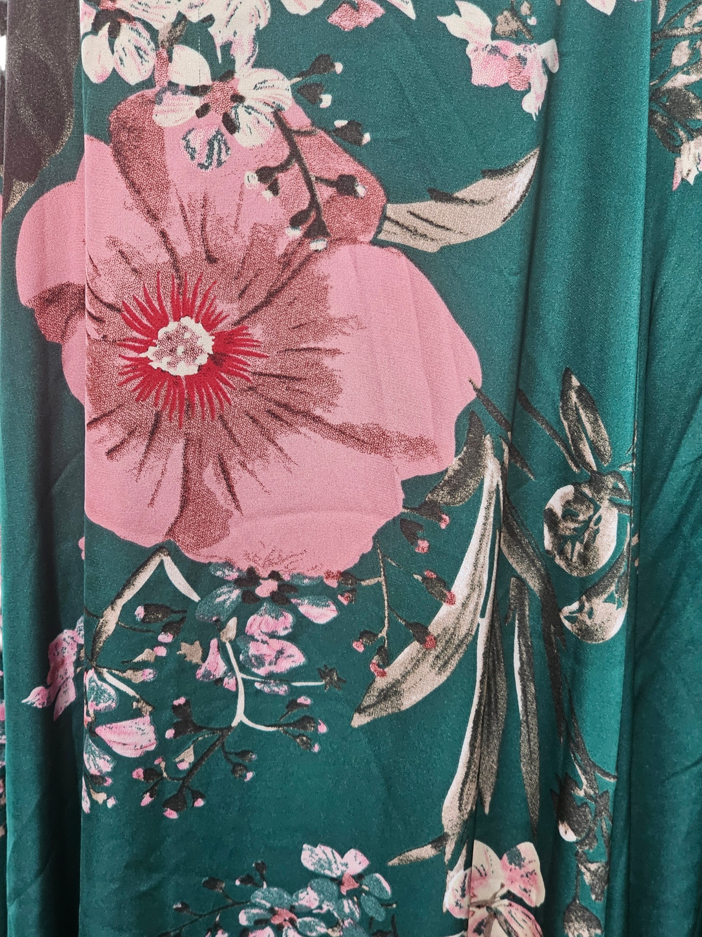 Green Floral Silky A-Line NWT Maxi Dress - Lulus