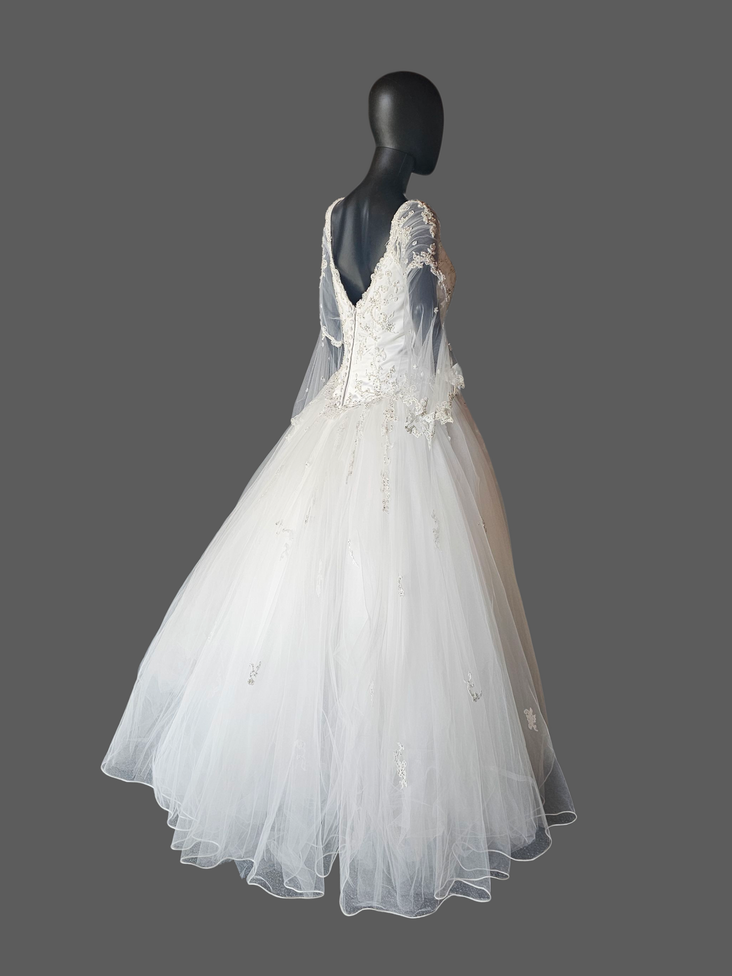 Vintage Off Shoulder Renaissance Sleeve Wedding Ball Gown - Mori Lee