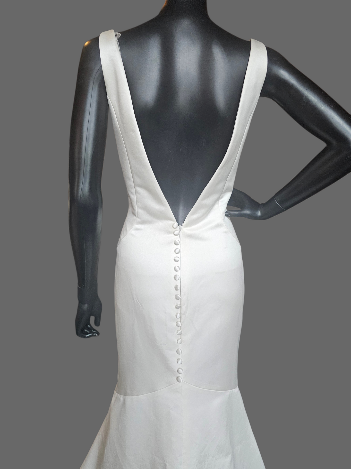 Minimalist V-Neck Satin Fit/Flare - The Other
