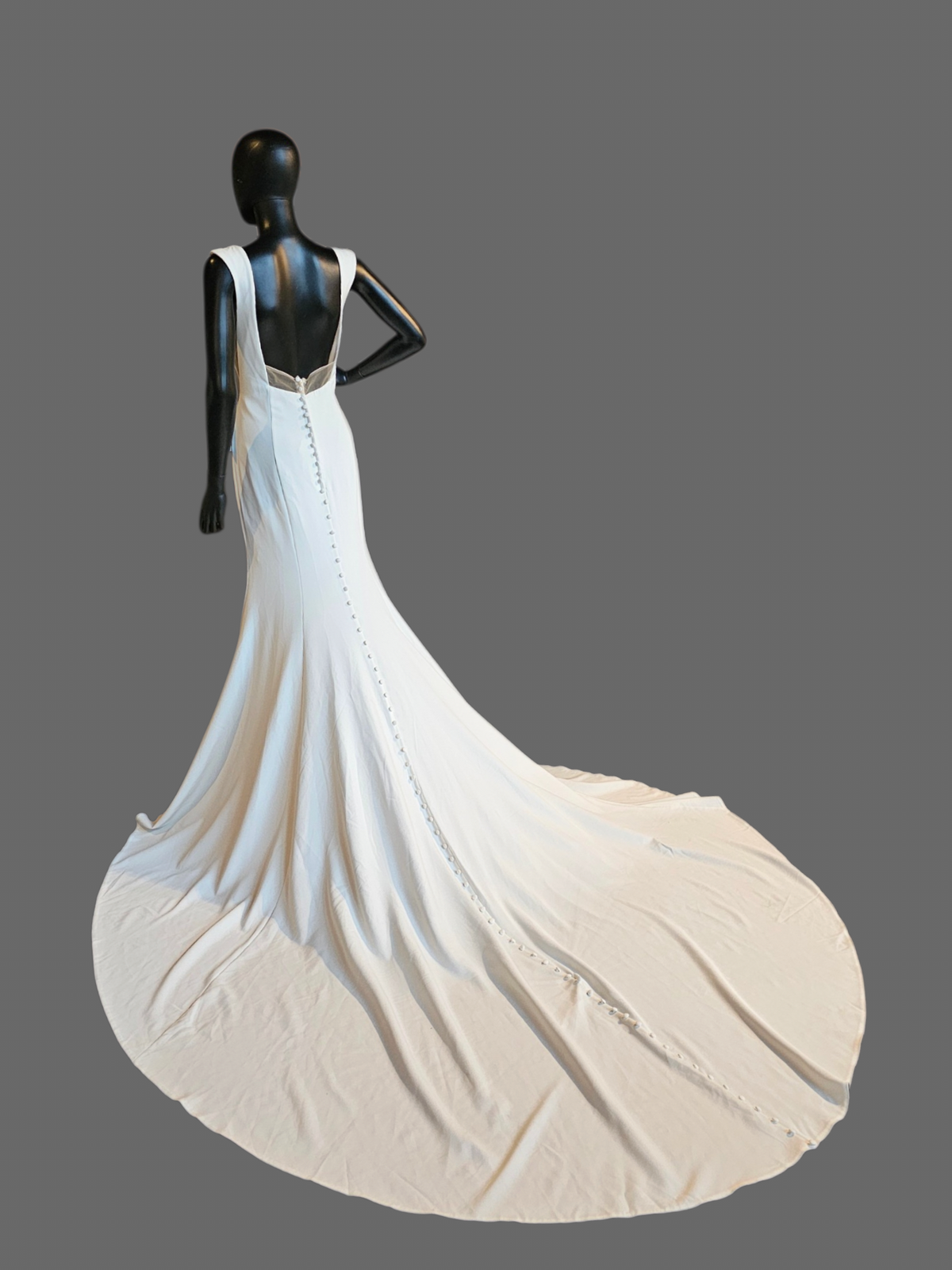 Simple Crepe Open Sides Fit/Flare Wedding Gown - Allure