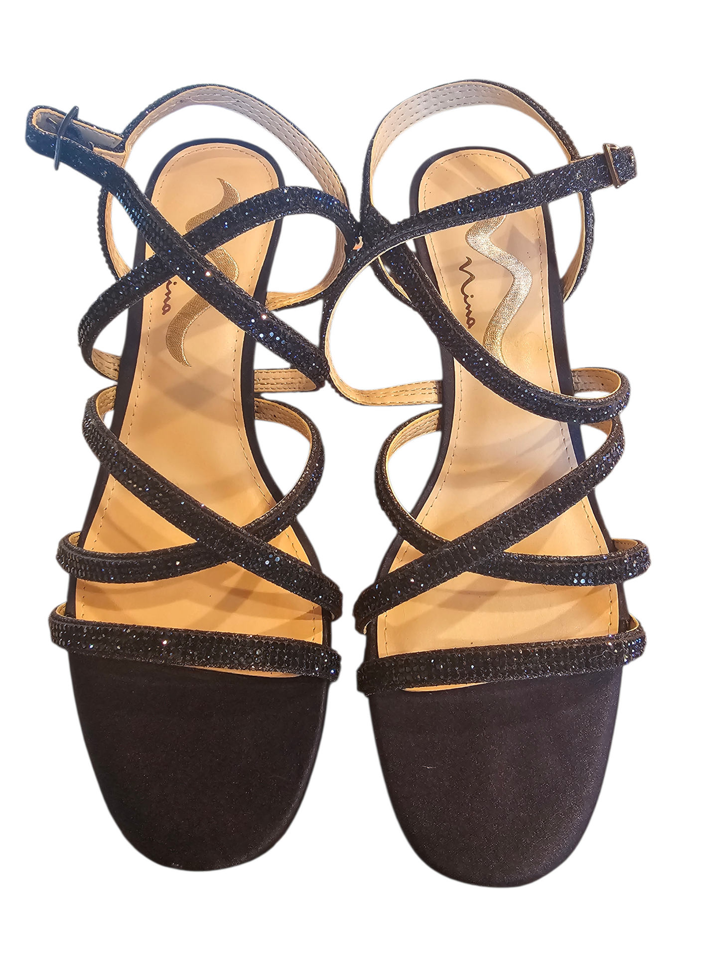 Blue Crystal Strappy Sandal - Nina