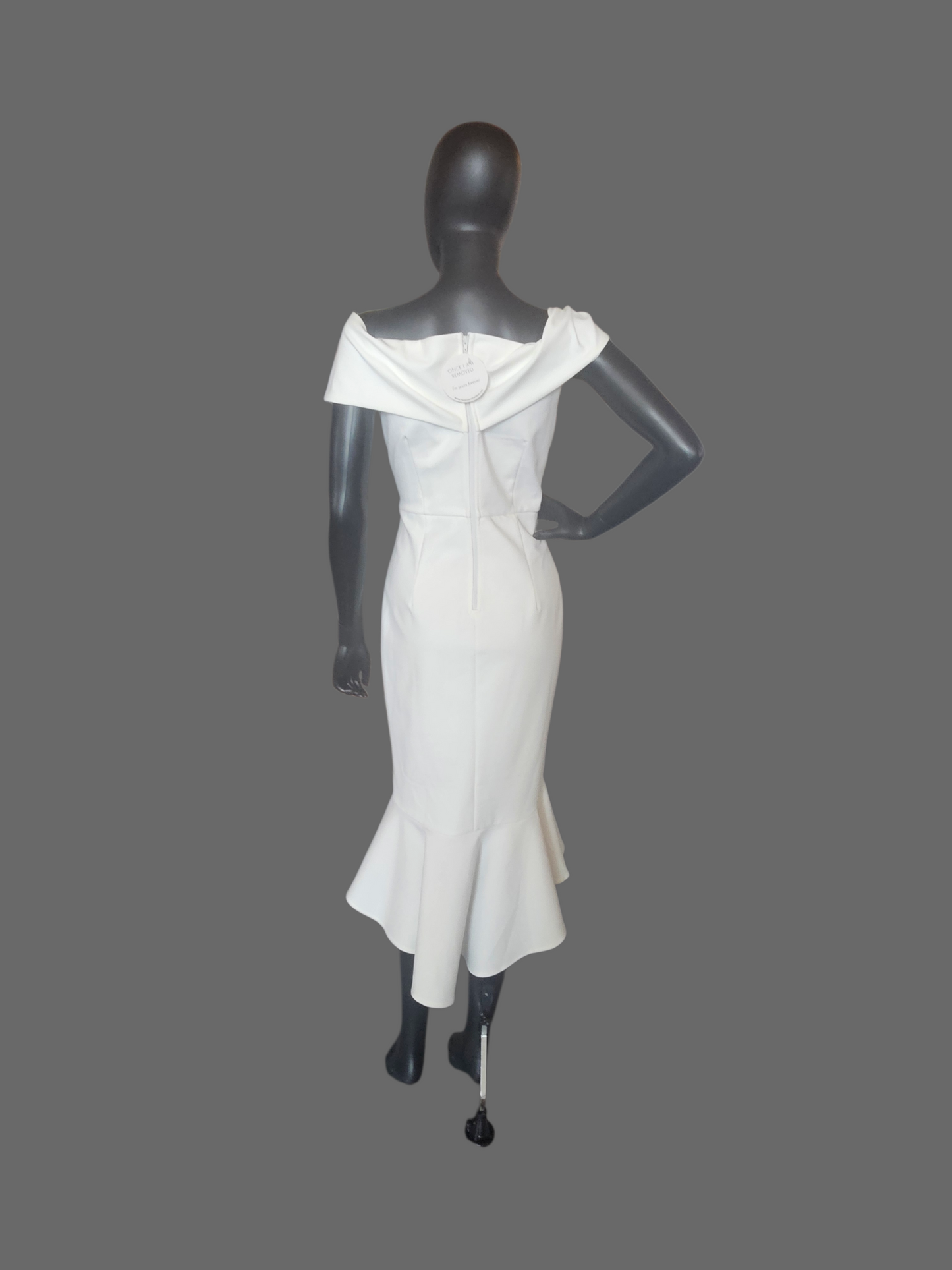 Ivory off-shoulder Kick Cocktail/Party Dress - Two Sisters