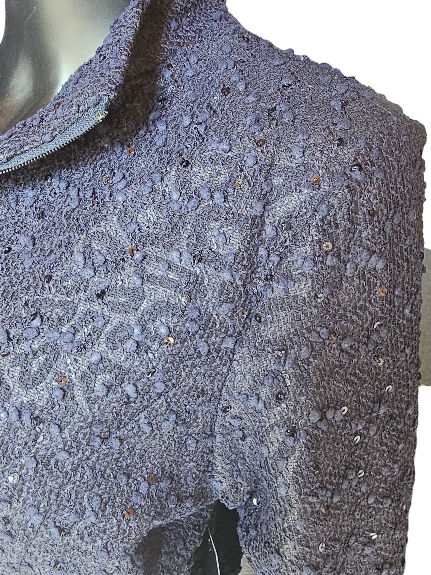 Navy Sparkle Front Zip Jacket - Erin London