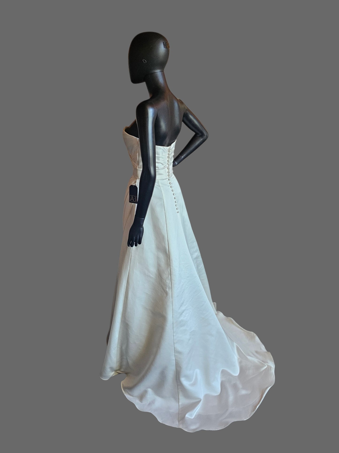 Ivory Satin Side Sweep - Alfred Angelo