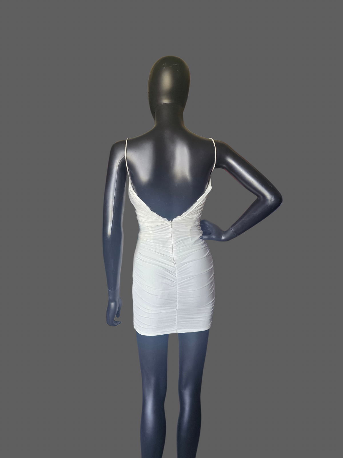 White Net Ruched Corset Homecoming Dress - Princess Polly