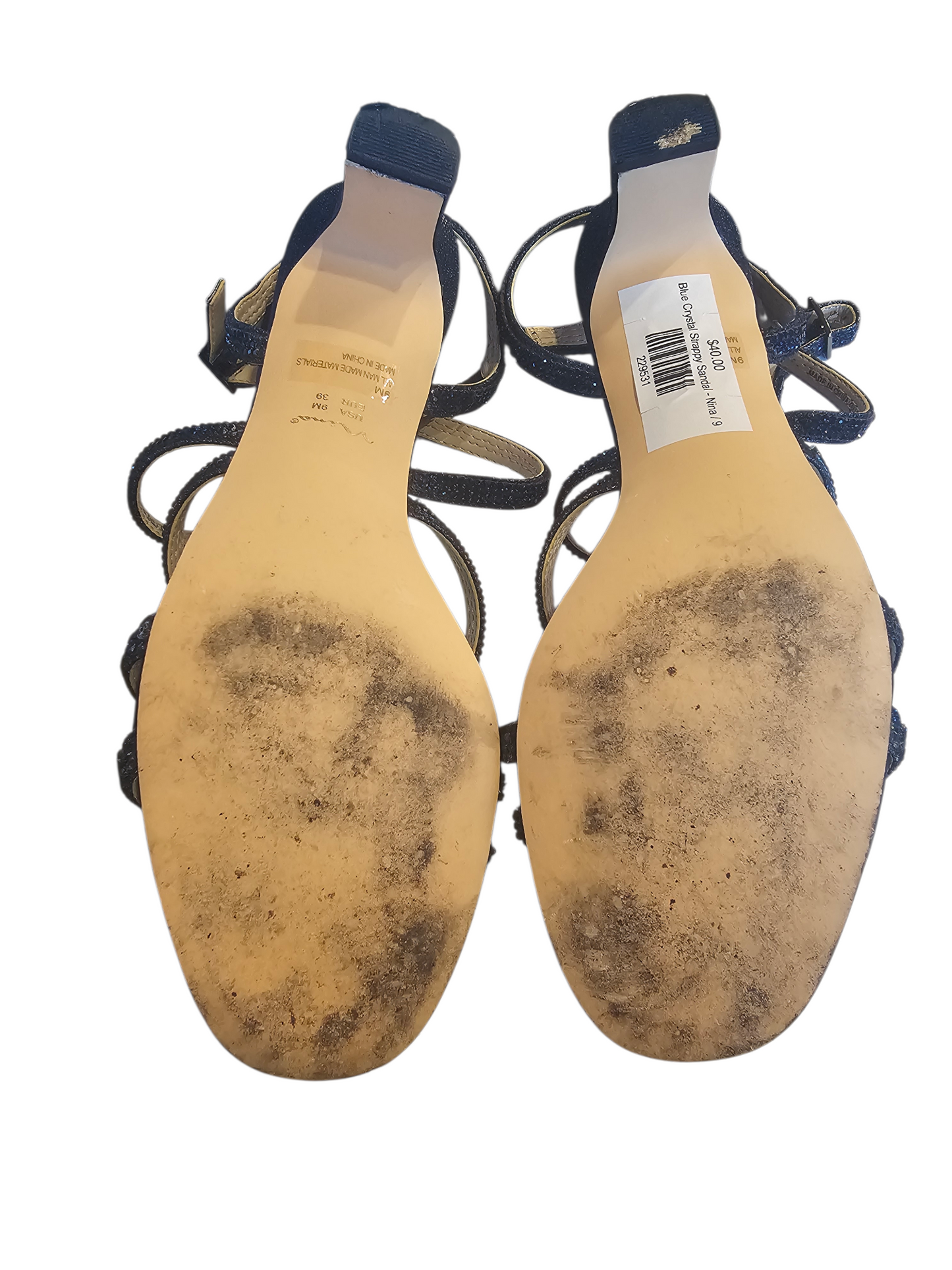 Blue Crystal Strappy Sandal - Nina