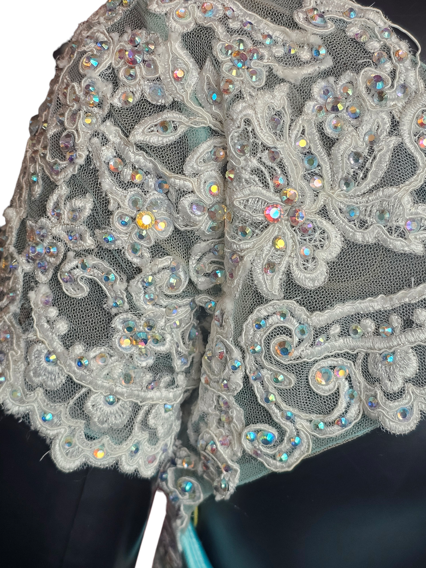 2 Piece Turquoise/White Cap Sleeve Prom/Formal Dress - Mori Lee