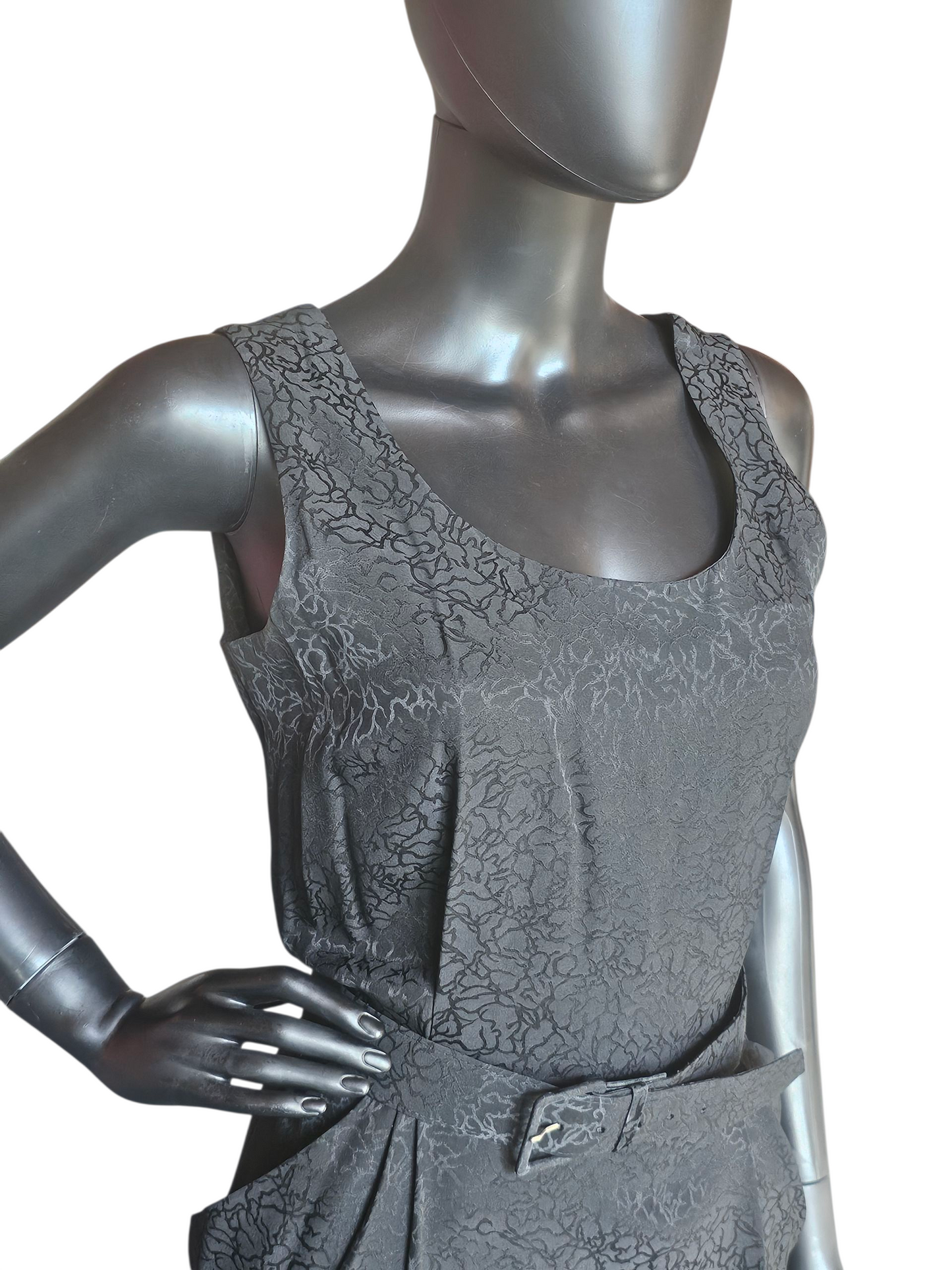 Vintage Black Silk Belted Dress W/Jacket - Liz Claiborne