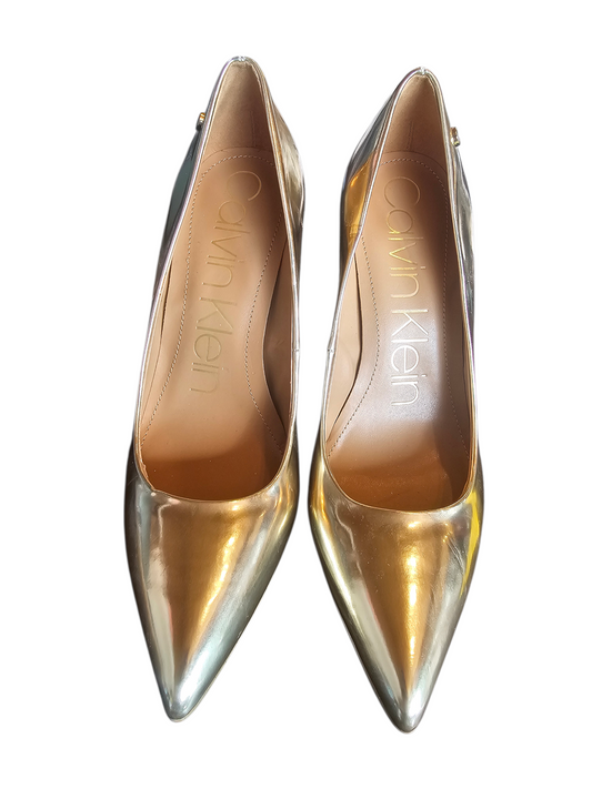Gold Patent Leather Pump Shoe - Calvin Klein