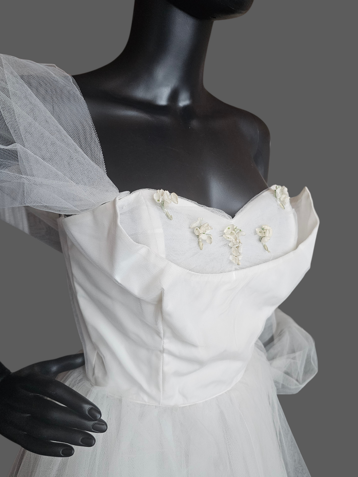 Vintage 50's Tulle Tea-Length Wedding Dress