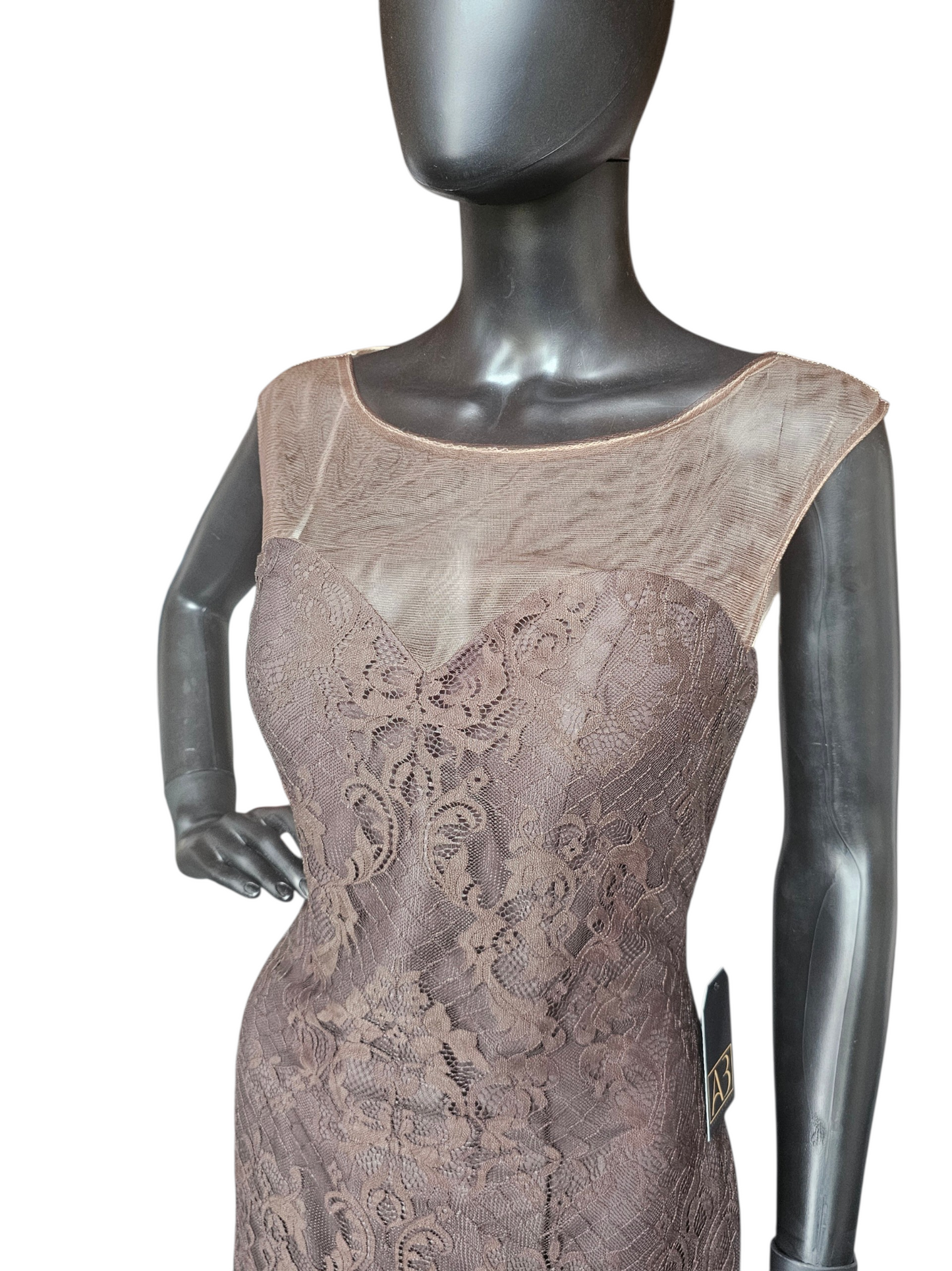 Chocolate Lace Fit/Flare Formal Dress - Da Vinci