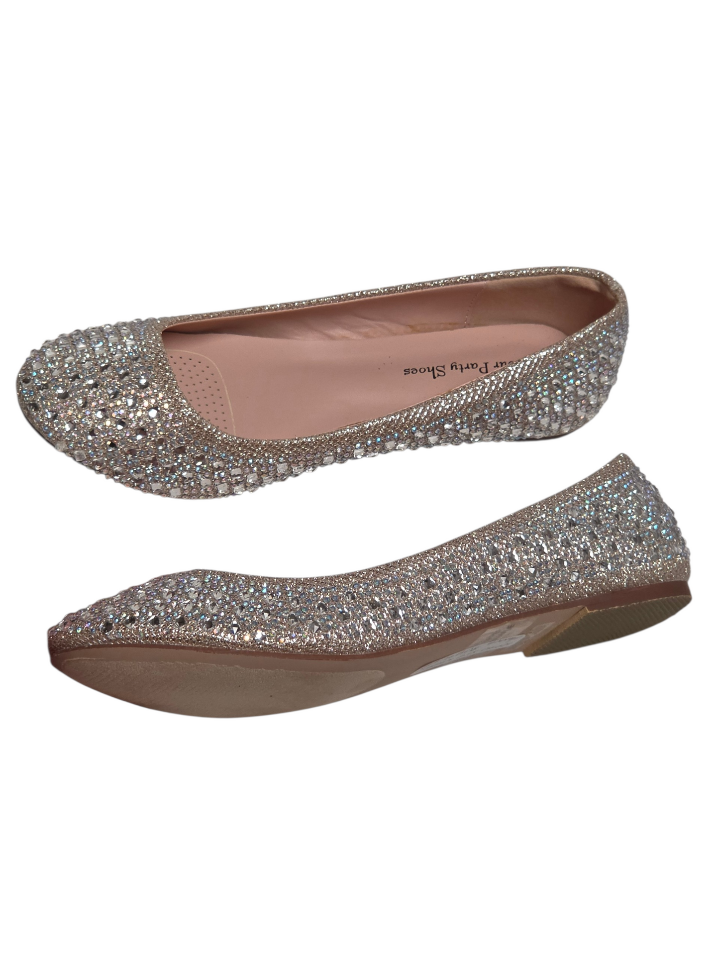 Gold Rhinestone Ballet Slipper Shoes - Your Party