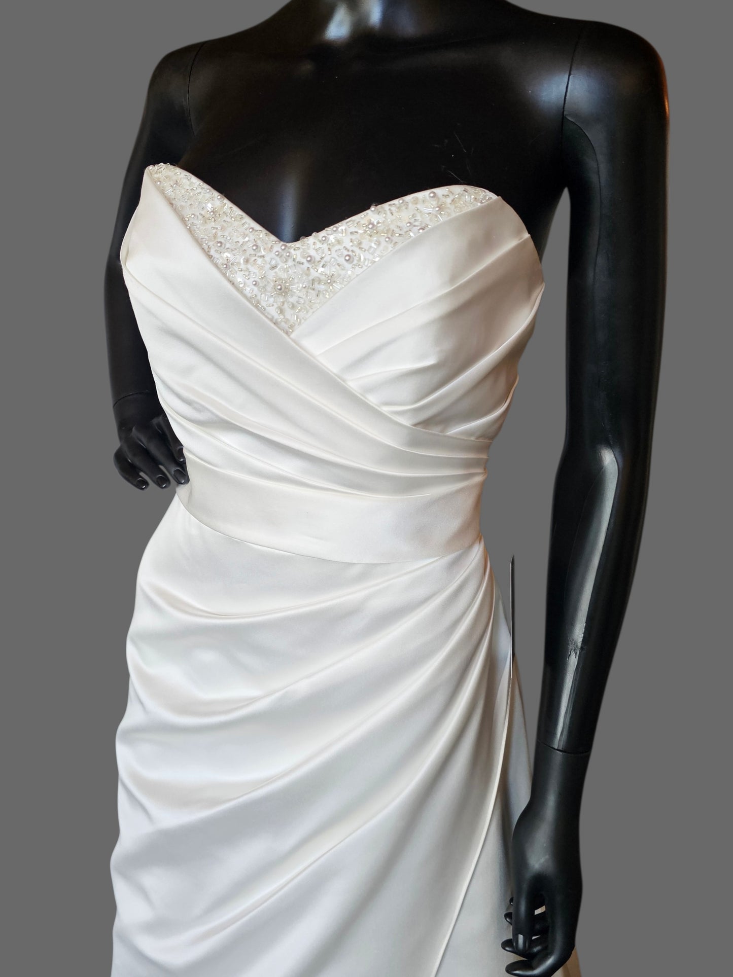 Ivory Satin Side Sweep - Alfred Angelo