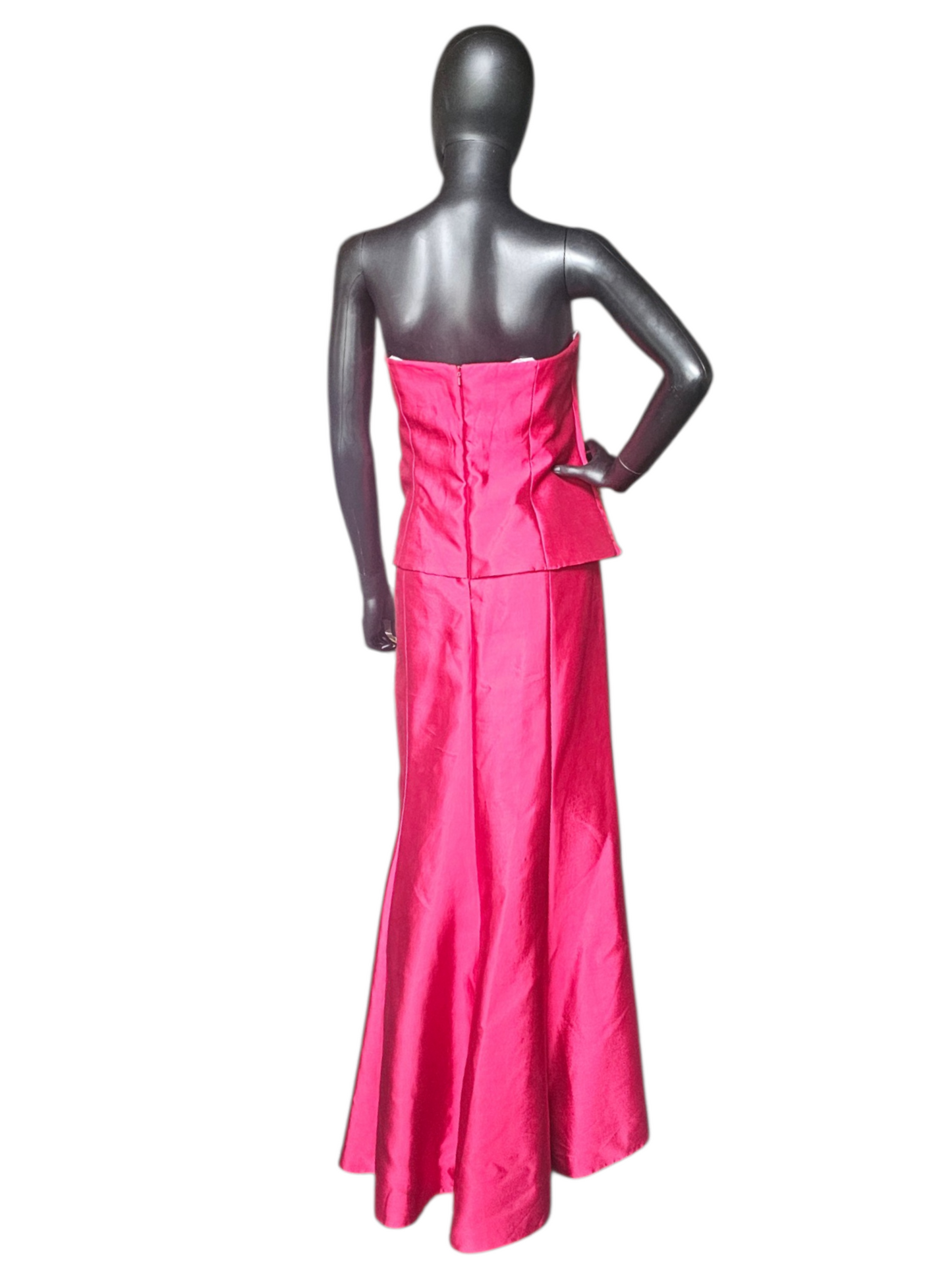 Red Mikado Fit/Flare Mothers Dress W/Cropped Jacket Applica Asymmetrical Sweetheart Strapless Formal Dress - Montage