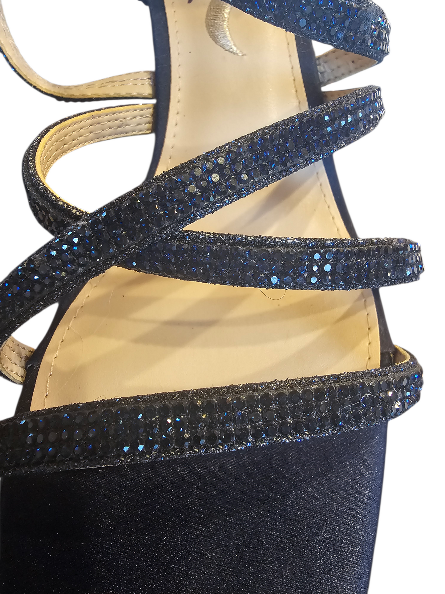 Blue Crystal Strappy Sandal - Nina