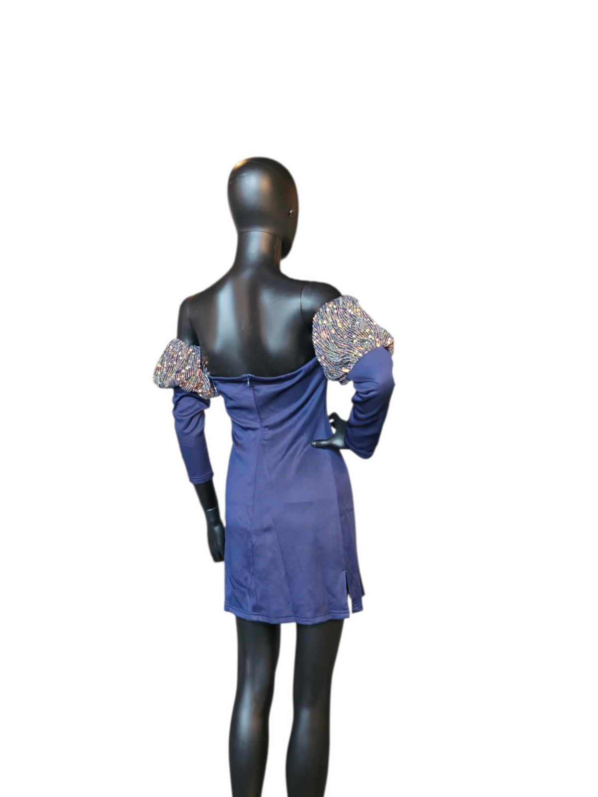 Navy Stretch Off Shoulder NWT Homecoming/ Formal Dress - Giffniseti