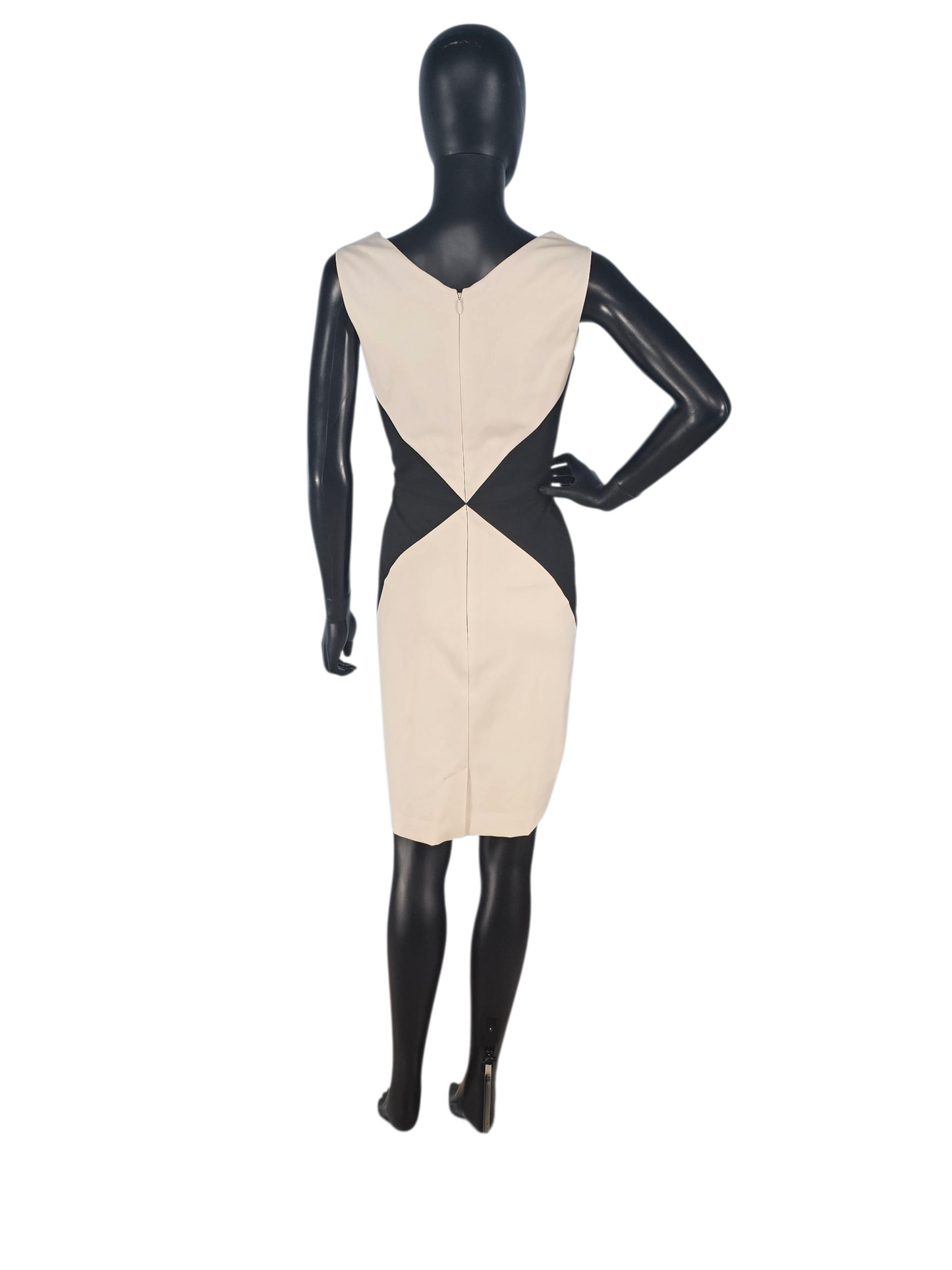 Black/Ivory Diamond Sheath Knee Length Dress - Banana Republic