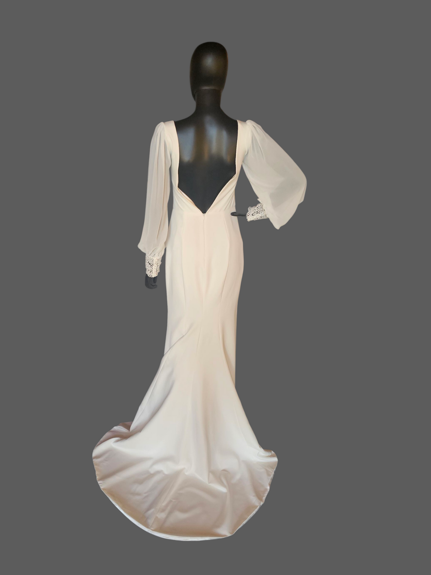 Square Neck Peasant Sleeve Boho Fitted Wedding Gown - Jenny Yoo