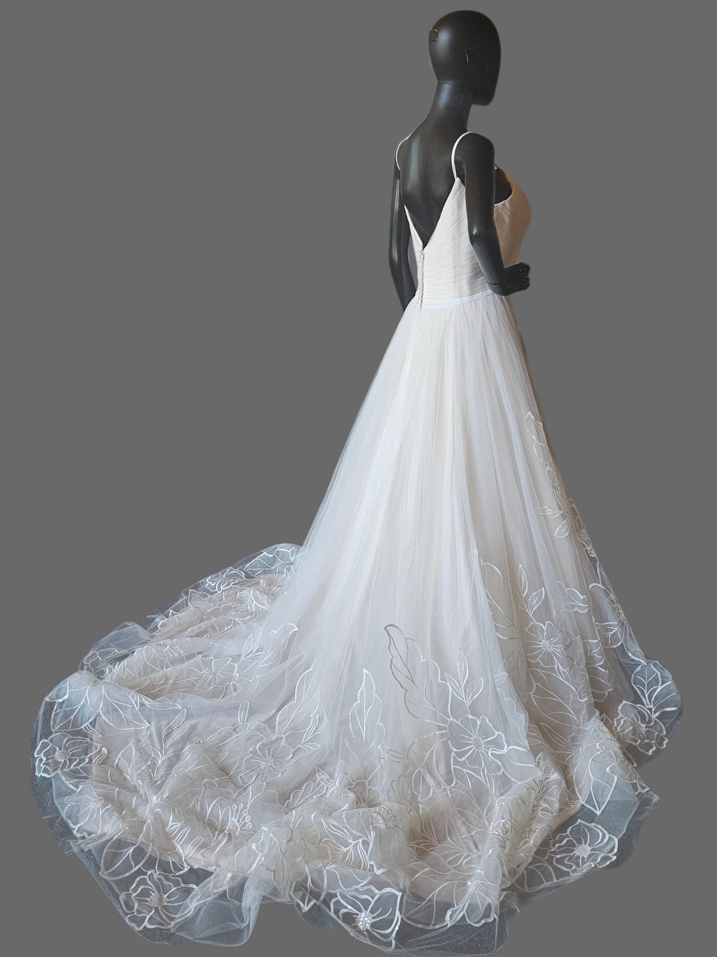 Blush Tulle Floral A-Line Embroidered Sequin Flowers - Maggie Sottero