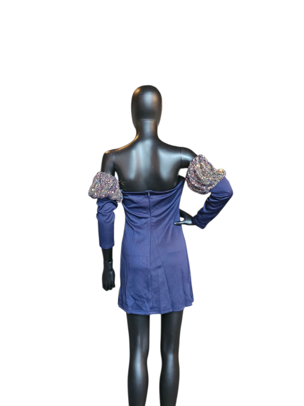 Navy Stretch Off Shoulder NWT Homecoming/ Formal Dress - Giffniseti