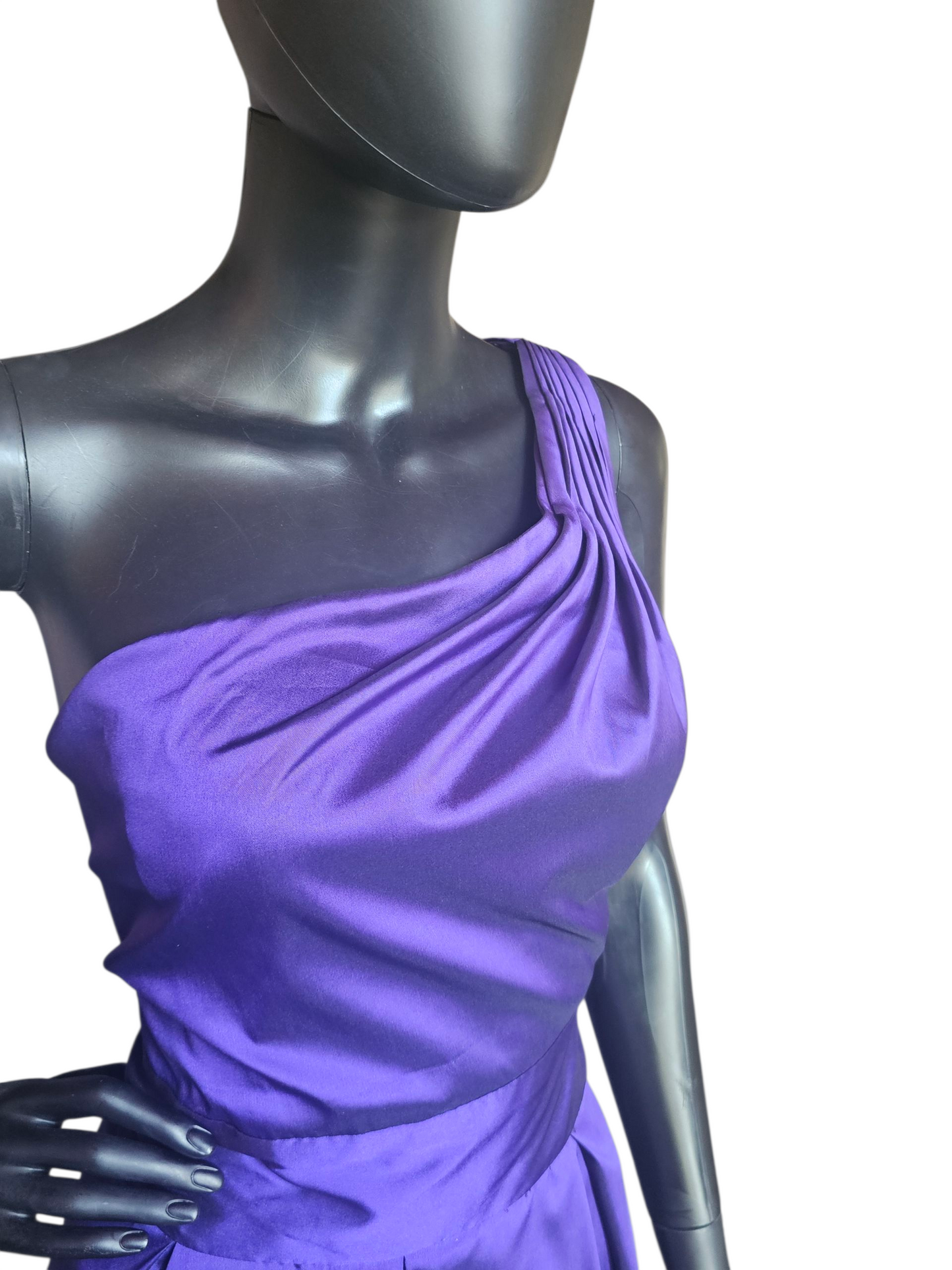 Purple Taffeta One Shoulder Party/Cocktail Dress - Kennedy Blue