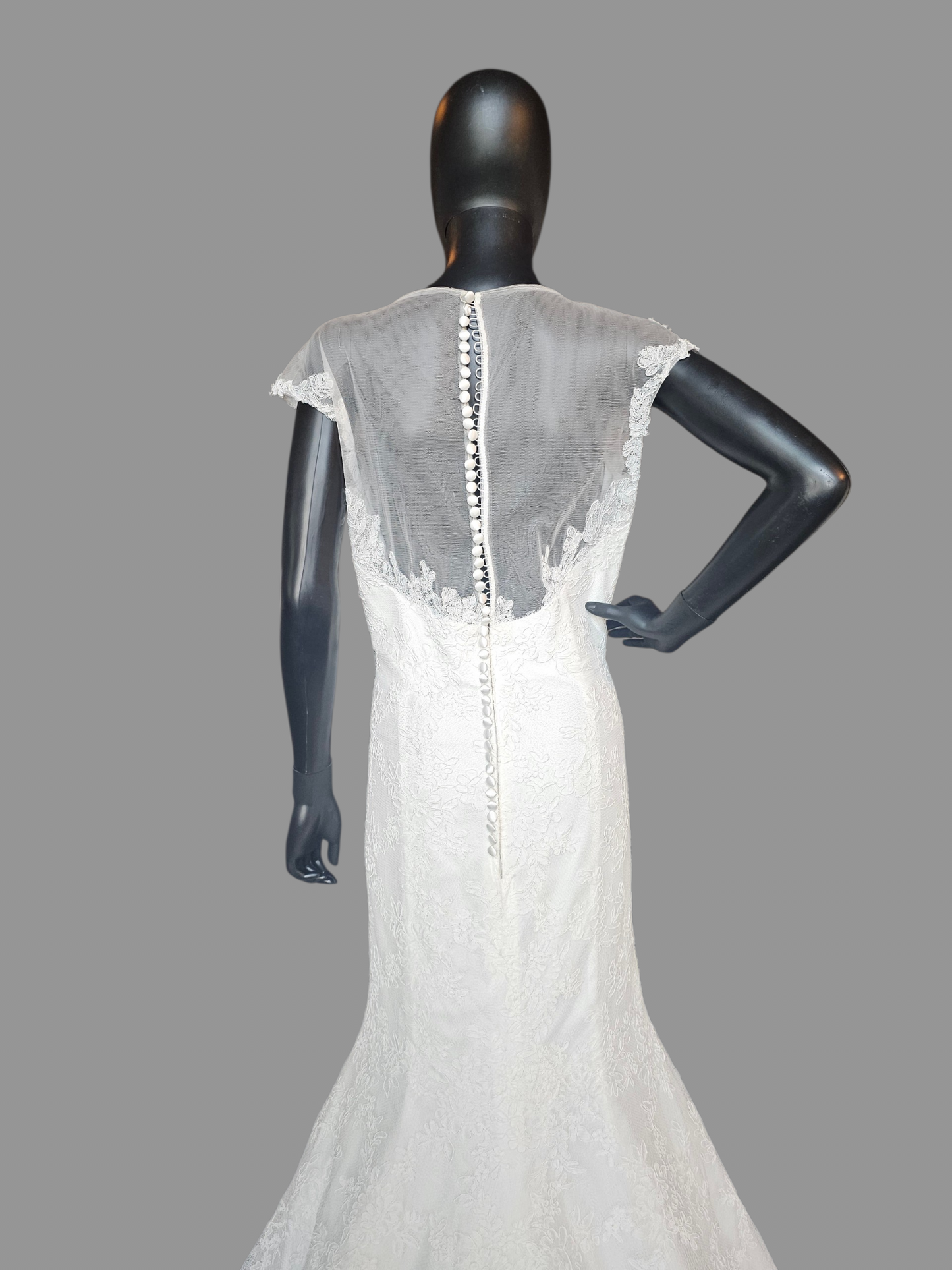 Ivory Lace Illusion Neckline - Da Vinci